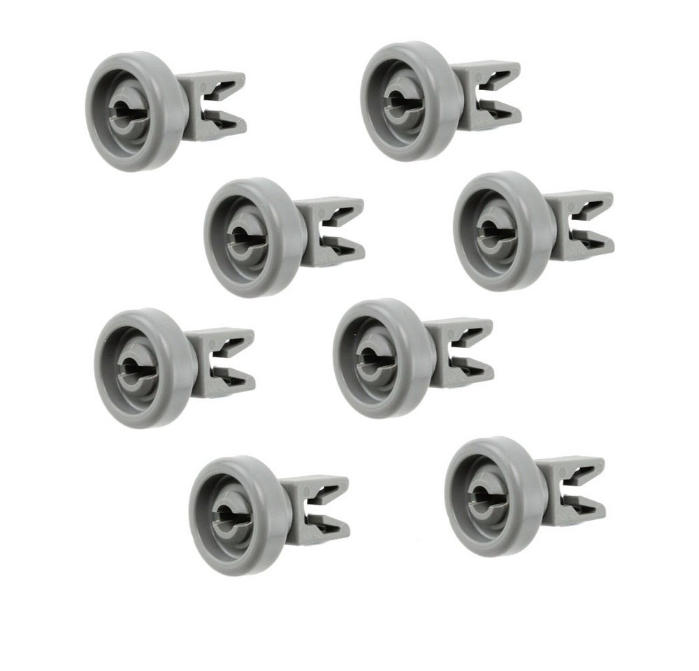 Trade-Shop Geschirrspüleinsatz 8x Korbrolle Ersatz Räder Reifen Oberkorb für Ihren Geschirrkorb, Korbrollen / Ersatz Rollen / Korb-Räder / Spülmaschinen-Räder