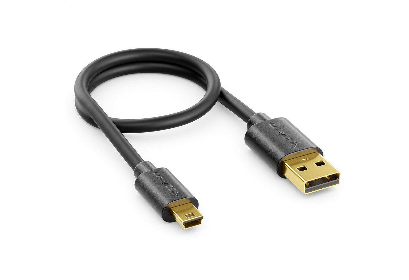 deleyCON deleyCON 0,30m Mini USB 2.0 Datenkabel - USB A-Stecker zu Mini USB-Kabel