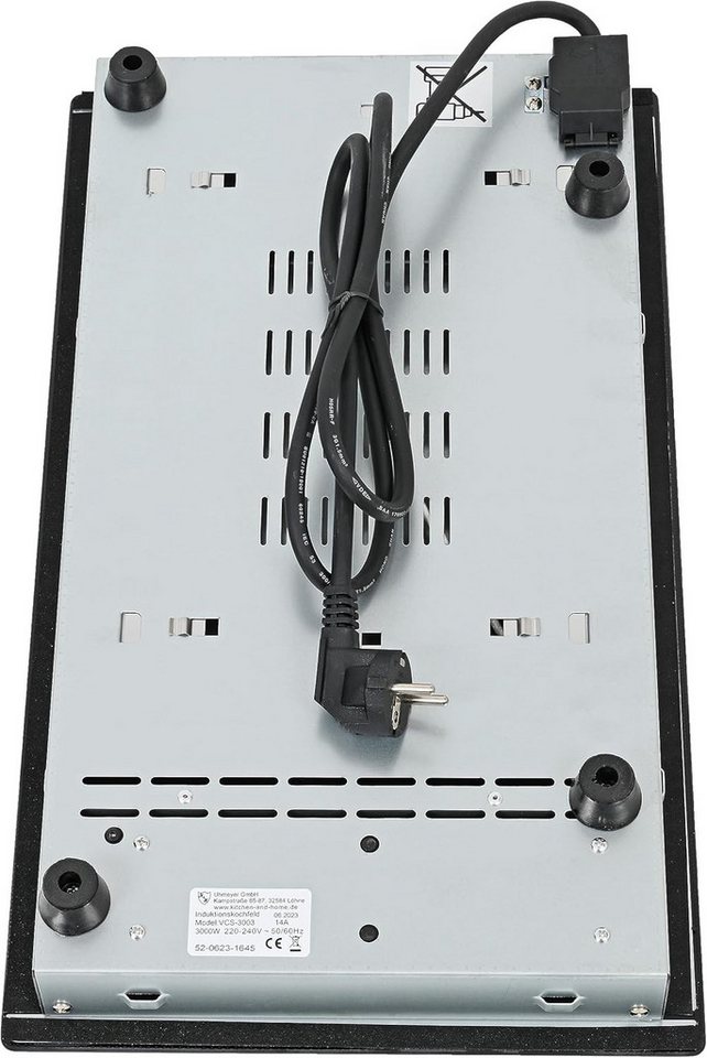K&H Elektro-Kochfeld K&H Domino 1 Zonen Glaskeramikkochfeld 30cm Doppelbrenner Autark Eingebaut VCS-3003, Topferkennung, Ein/Aus Schalter, Timer, Restwärmeanzeige Bild 2