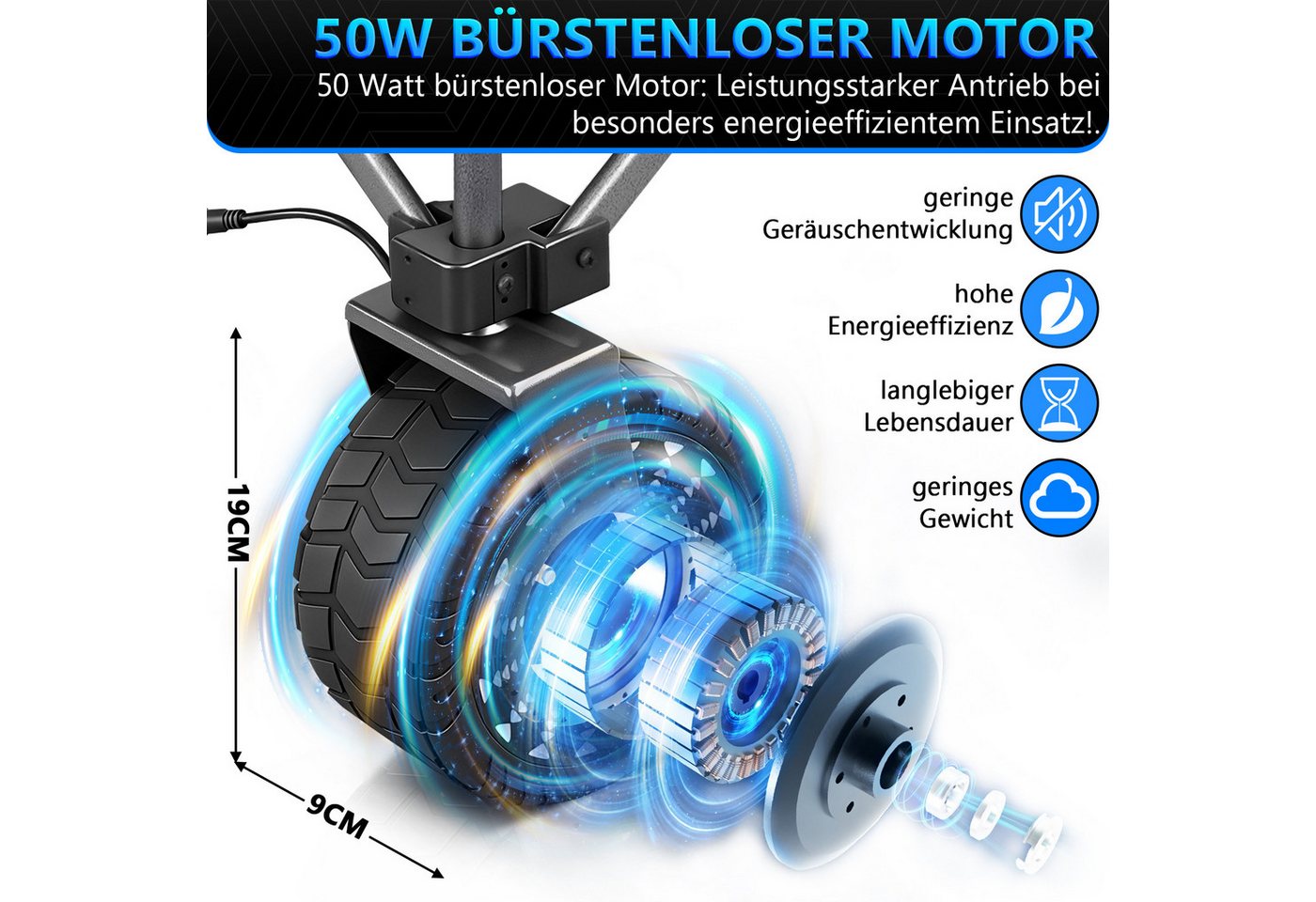 XIIW Bollerwagen Elektrokarre Campingwagen Faltbar Handwagen Strandwagen Gartenwagen (4,0Ah-Akku, 3Gang, 280L, 120KG, 50W Bürstenlos Motor), Kompatibel mit Makita Akku für Camping Strand Einkauf Bild 4
