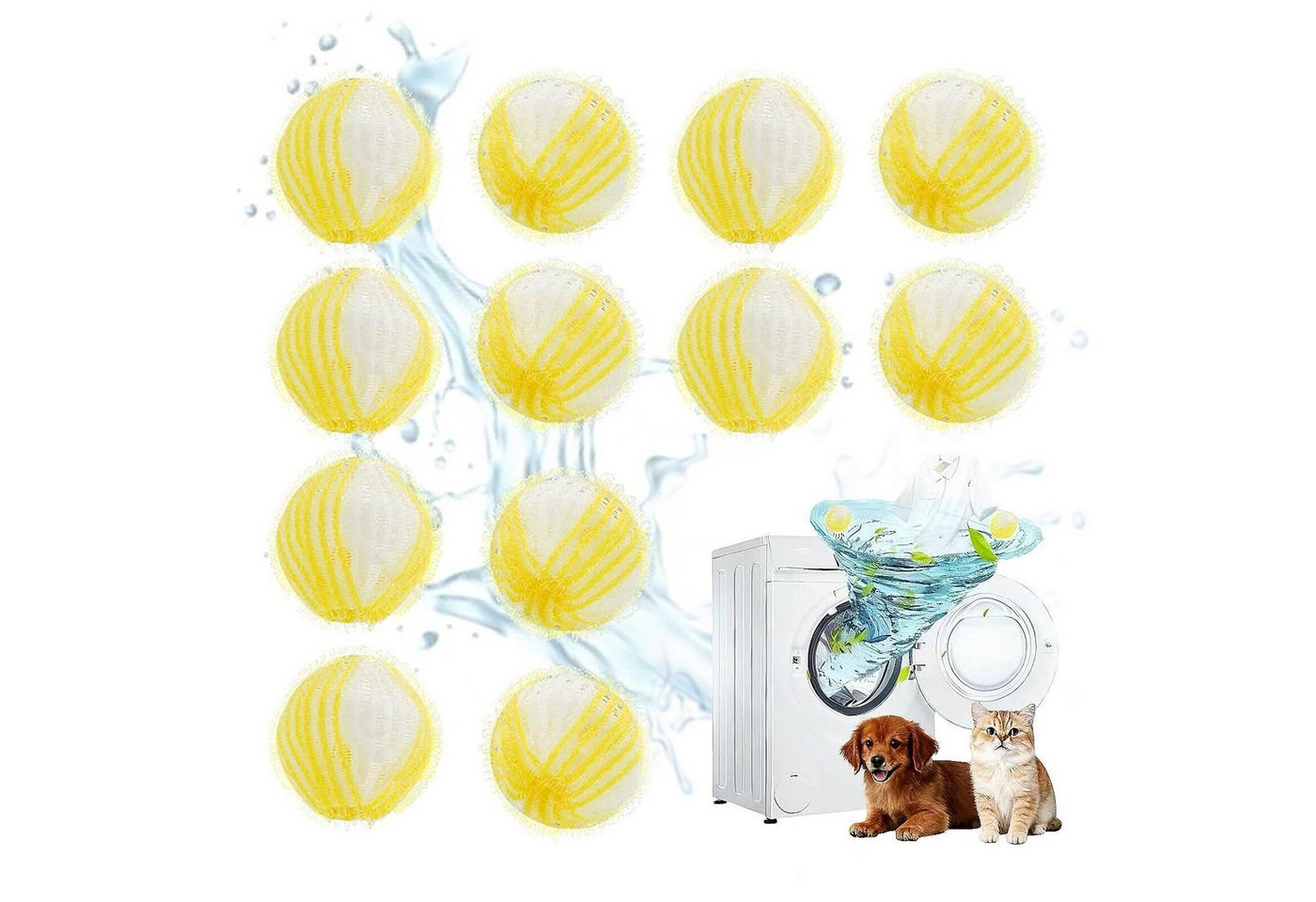 FOUORTUNATE-BEE Wäschekugel Waschbälle gegen Tierhaare Waschmaschine Fusselentferner Set (8-St), Wäschekugel für Kleidung Decken Haustiere Waschmaschinen Zubehör Bild 4
