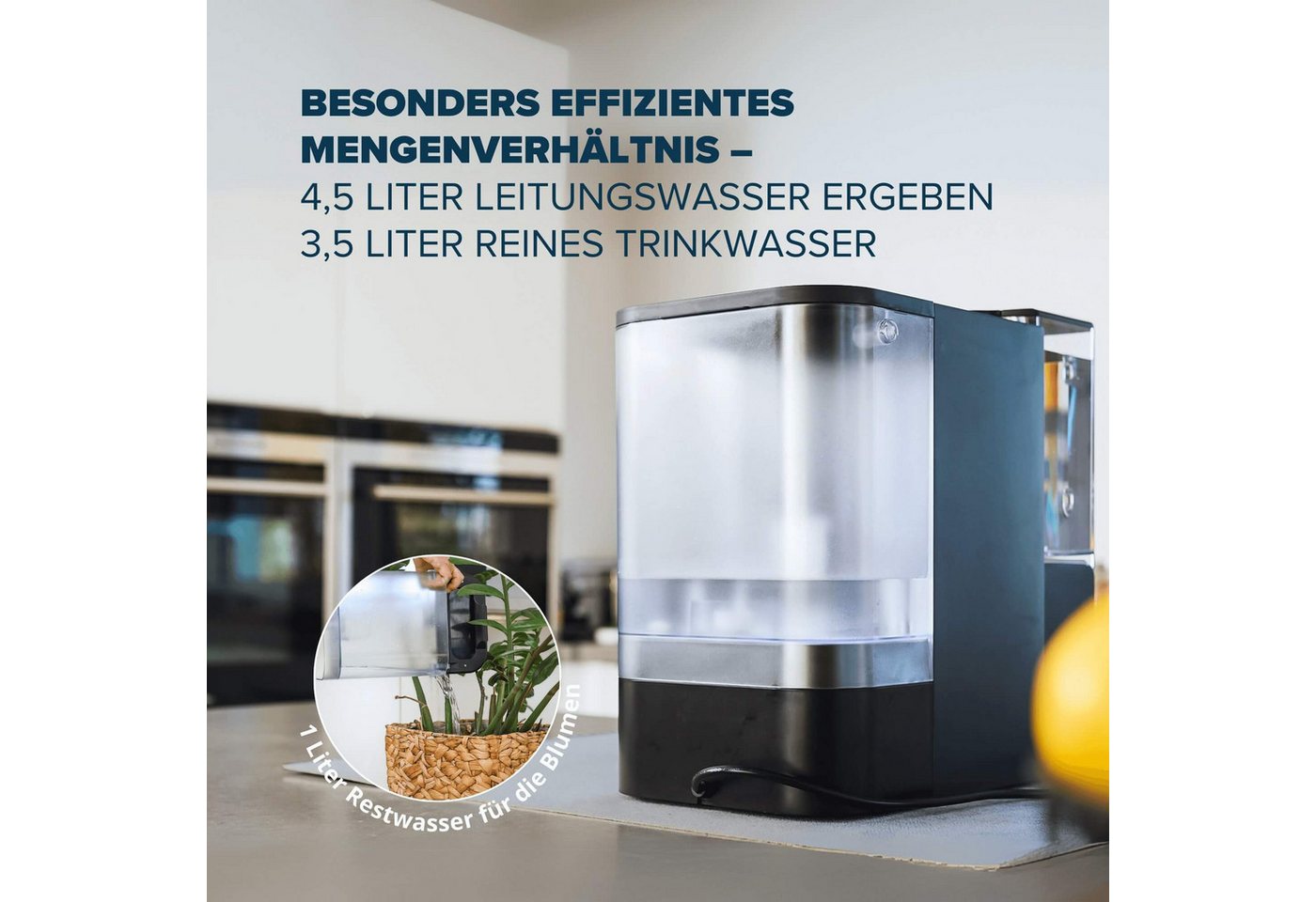 Health Rise Wasserfilter Pure Water Pro, Umkehrosmoseanlage, schwarz, extra Karaffe Bild 3