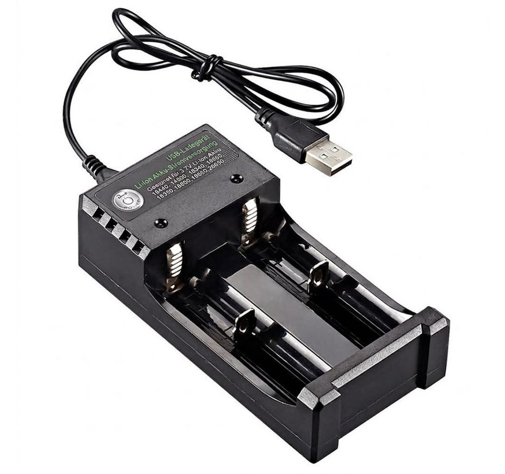 GarveeMore USB‑Doppel‑Ladegerät für 3,7V Lithium‑Akkus, unabhängige Schächte Rundzellen-Lader (Mehrfachschutz, kompatibel mit 18650‑26650 und weiteren Typen) Bild 2