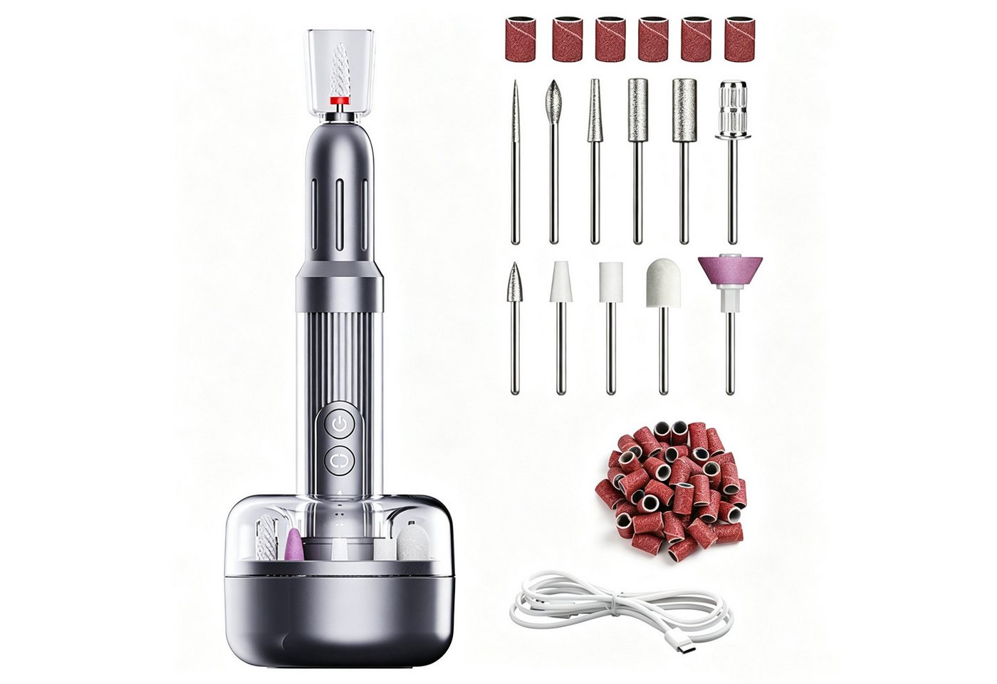 inschimmer Maniküre-Pediküre-Set Nagelfräser Kabellose mit 6 Geschwindigkeiten für Gelnägel Acrylnägel Bild 3