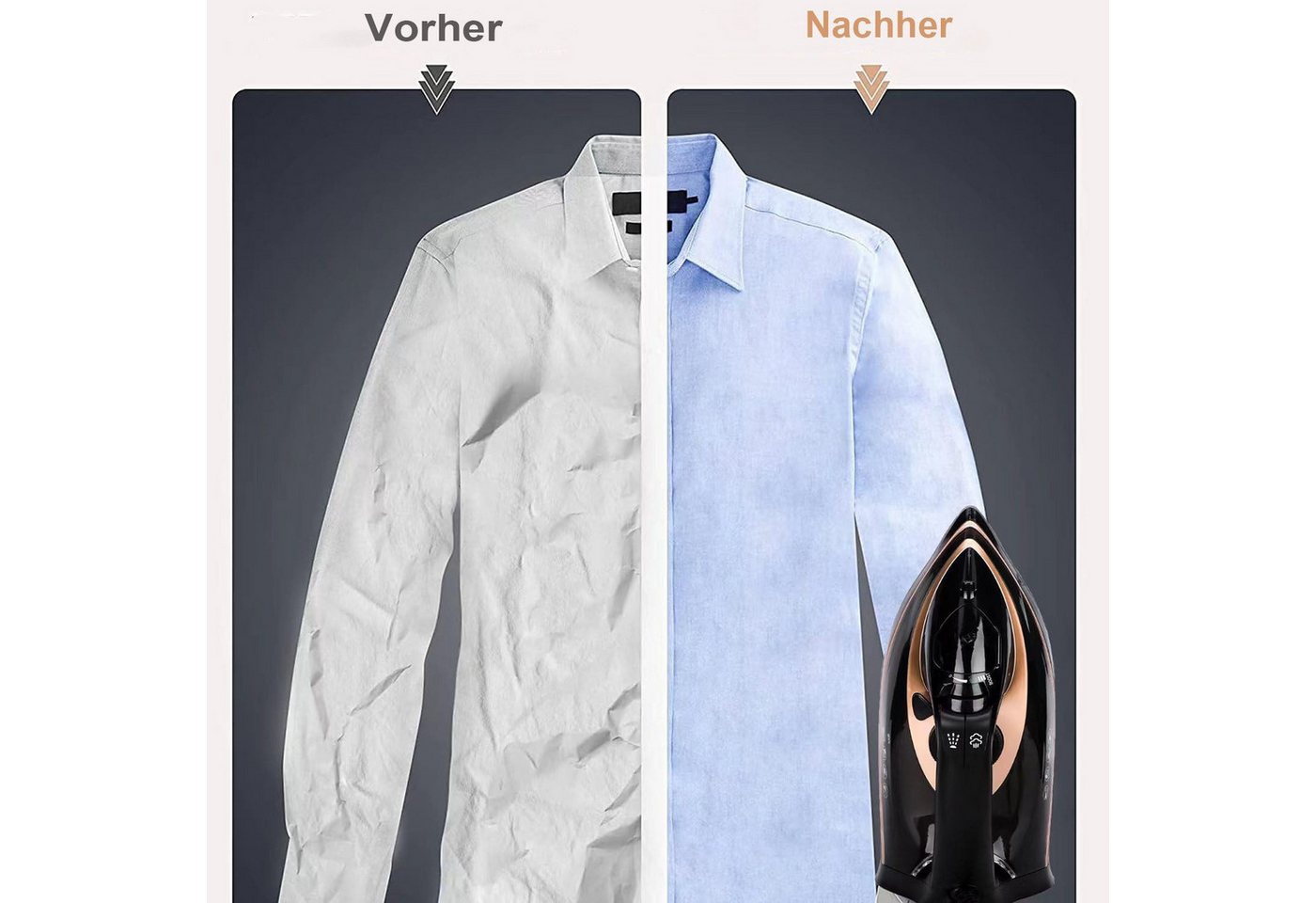 Forrlite Dampfbügeleisen Dampfbügeleisen, 2600W Bügeleisen mit Keramik-Bügelsohle für Geschenk, 70 g/min Dampf,120g Extra-Dampfstoß,300ml Wassertank,Selbstreinigungs