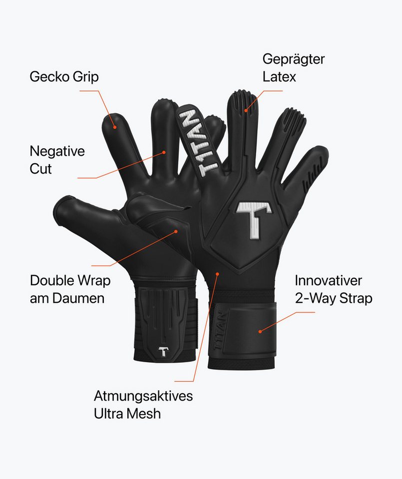 T1TAN Torwarthandschuhe Erwachsene Legend Black-Out Bild 5