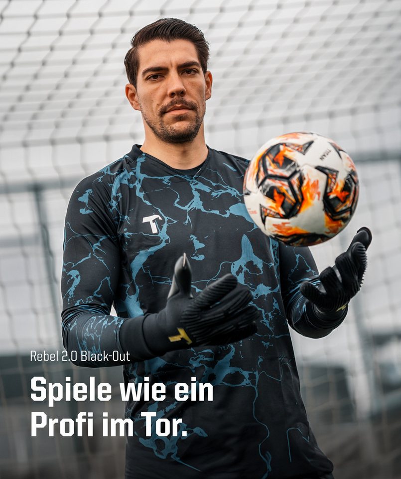 T1TAN Torwarthandschuhe Erwachsene Rebel Black-Out