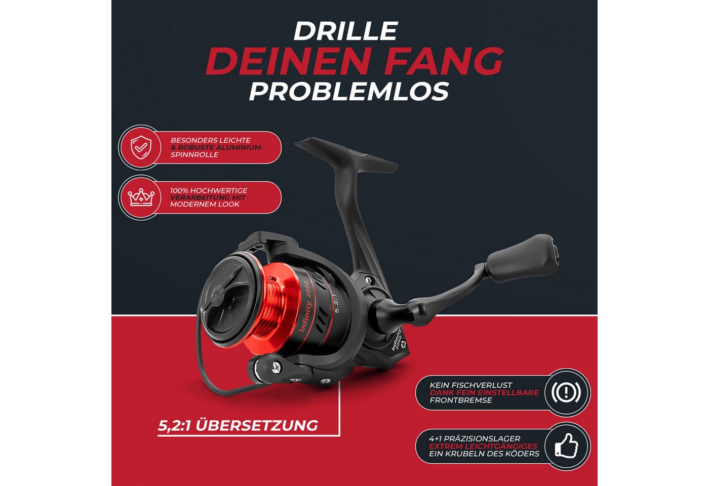 Paradox Fishing Spinnrolle Infinity 2000, 3000, 4000, 2000, 3000, 4000) Bild 3