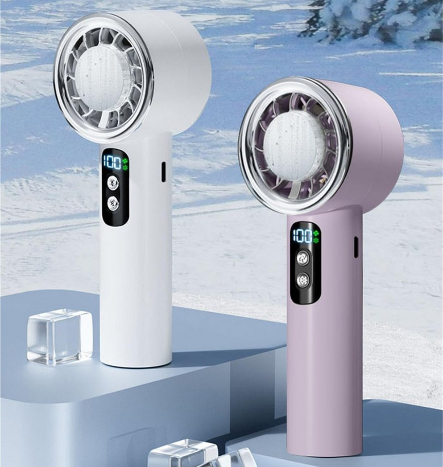nsihing Handventilator Mini tragbarer Handventilator –Akku 5 Stufen Tischventilator, mit LED-Display, ideal für Reisen, Büro und Wimperntrocknung Bild 4