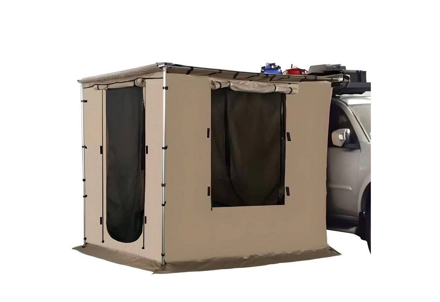 TZIpower Markisenvorzelt Khaki Automarkise/Zelt mit optionalem Vorzelt Autozelt 2 Größen