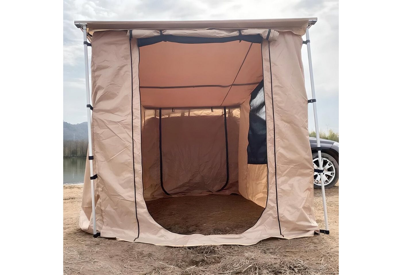 TZIpower Markisenvorzelt Khaki Automarkise/Zelt mit optionalem Vorzelt Autozelt 2 Größen Bild 5