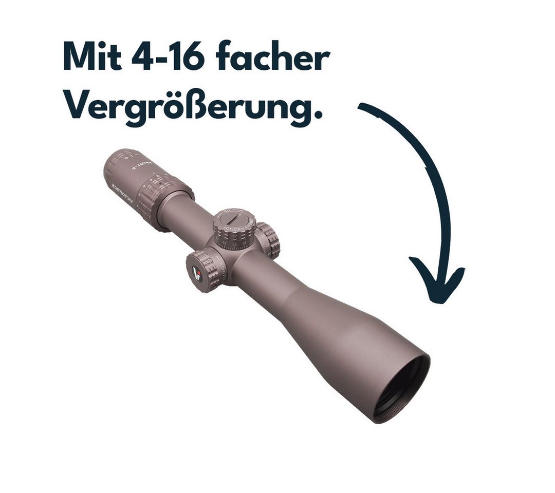 Vector Optics Victoptics OPSL26 S4 4-16x44 Coyote FDE Zielfernrohr (Ideal für Jagd, Sport und Airsoft)
