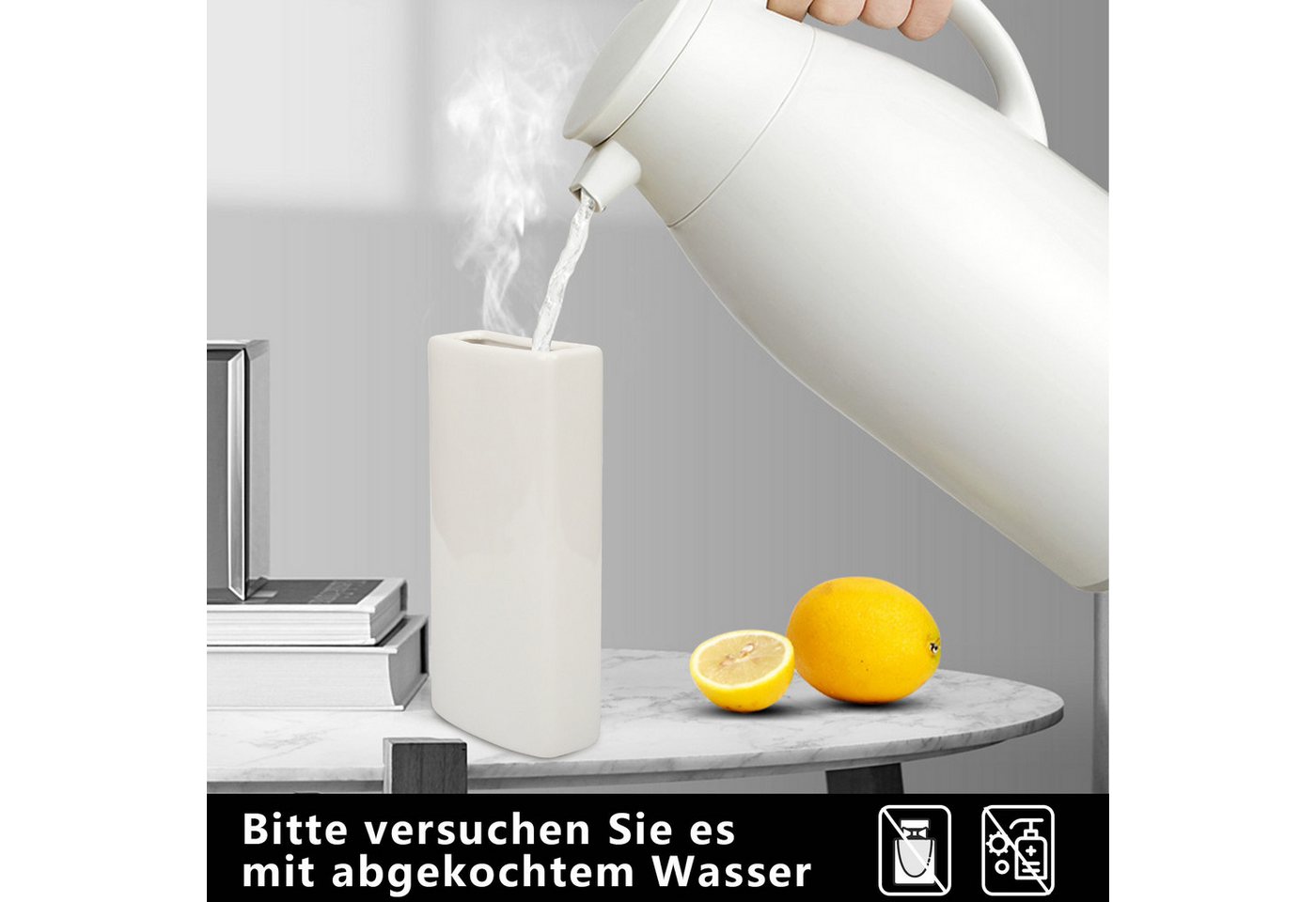 Clanmacy Luftbefeuchter Luftbefeuchter Keramik 4er Set für Heizkörper Verdunster zum Aufhängen, 0.4 l Wassertank, Humidifier Raumluftbefeuchter - Heizkörper Verdampfer Verdunster Bild 5