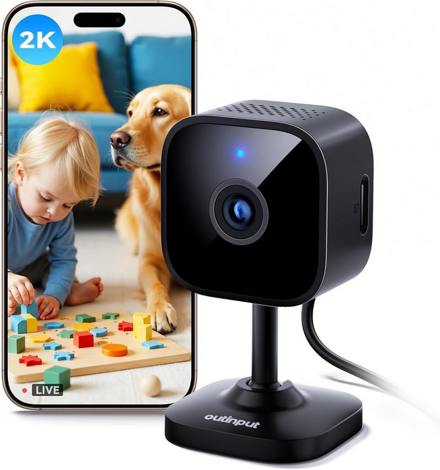 SpionProfi Überwachungskamera 2K Wlan Live Cam Mini Überwachungskamera Innen Haus Kamera (Innenbereich, Wifi IP Haus Geschäft Mini Kamera mit Bewegungsmelder & Nachtsicht) Bild 3