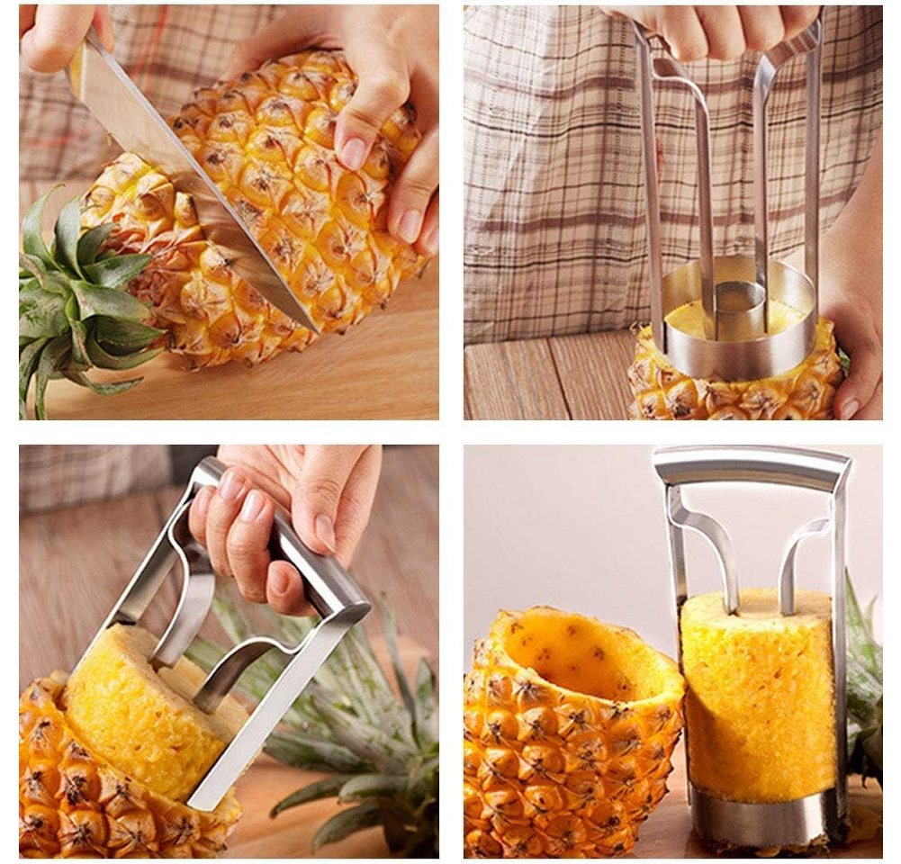 FELIXLEO Gemüseschneider Ananasschneider Edelstahl Ananasschäler Melonenschneider
