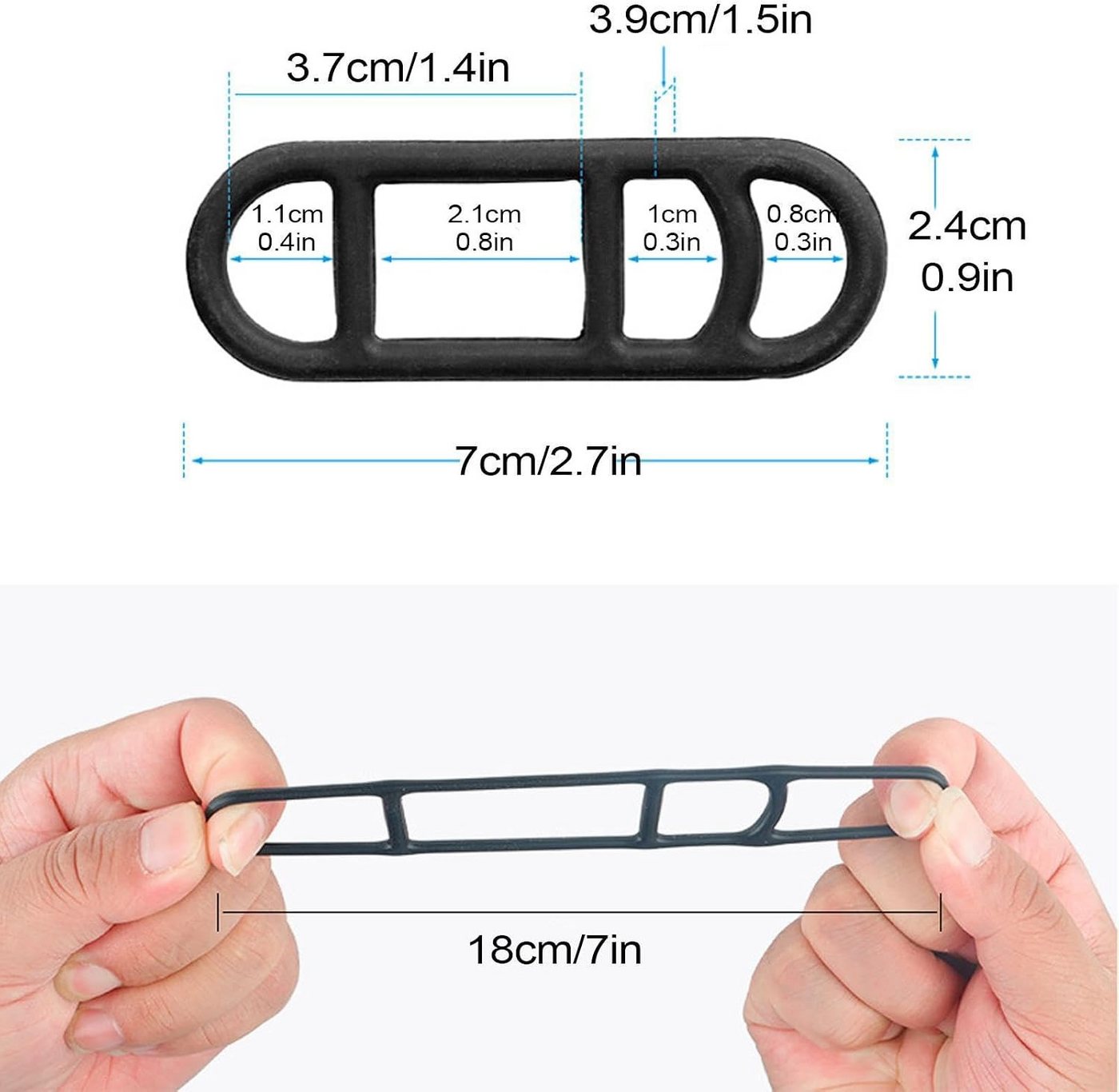 FELIXLEO Spanngurt 12er Set Fahrradlicht Silikonbänder Ersatzhalterung Gurte (1-St) Bild 2