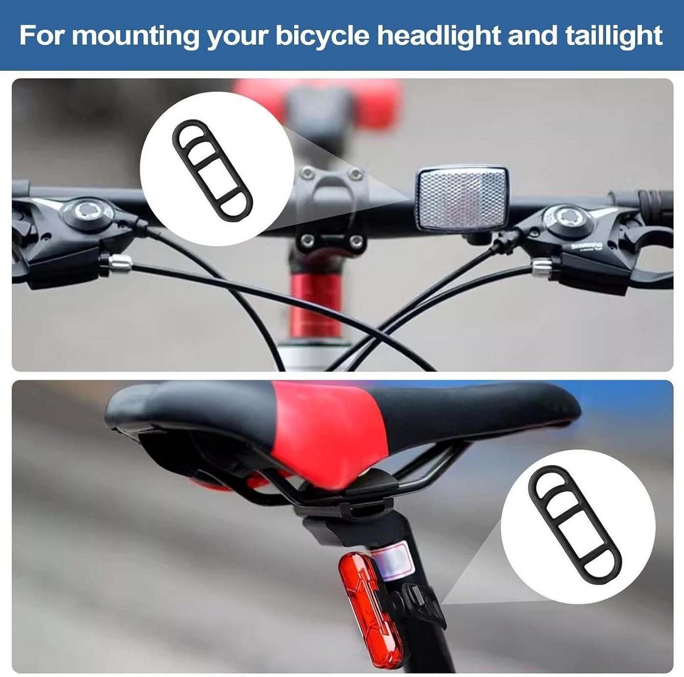FELIXLEO Spanngurt 12er Set Fahrradlicht Silikonbänder Ersatzhalterung Gurte (1-St) Bild 4