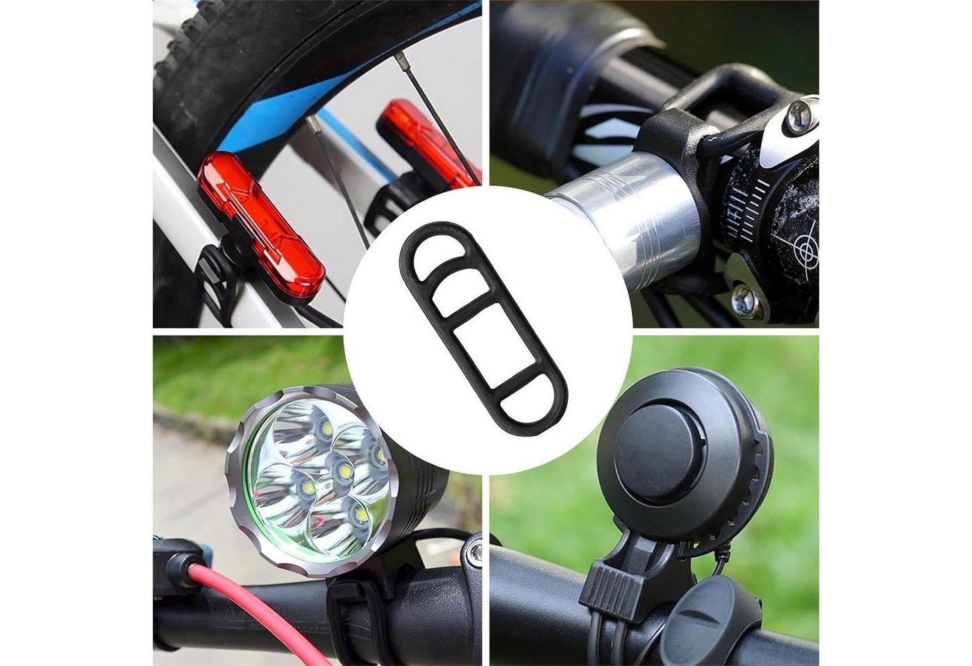 FELIXLEO Spanngurt 12er Set Fahrradlicht Silikonbänder Ersatzhalterung Gurte (1-St) Bild 5