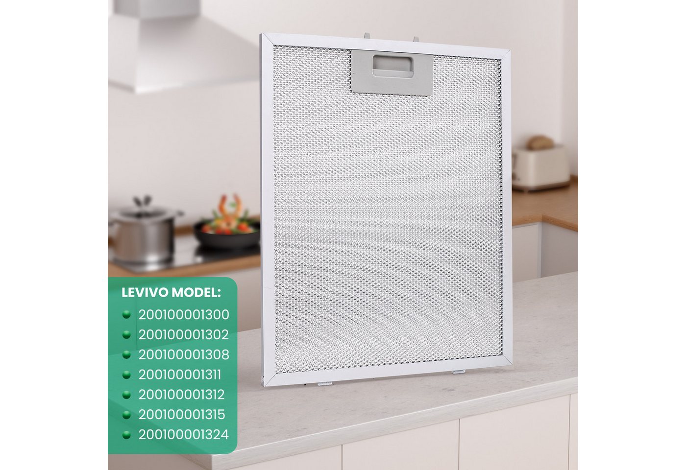 Levivo Fettfilter LEVIVO Dunstabzugshauben Fettfilter 319 x 260 mm, Zubehör für LEVIVO MODELLE I 200100001300, 200100001302, 200100001308, 200100001311, 200100001312, 200100001315, 200100001324 Bild 3