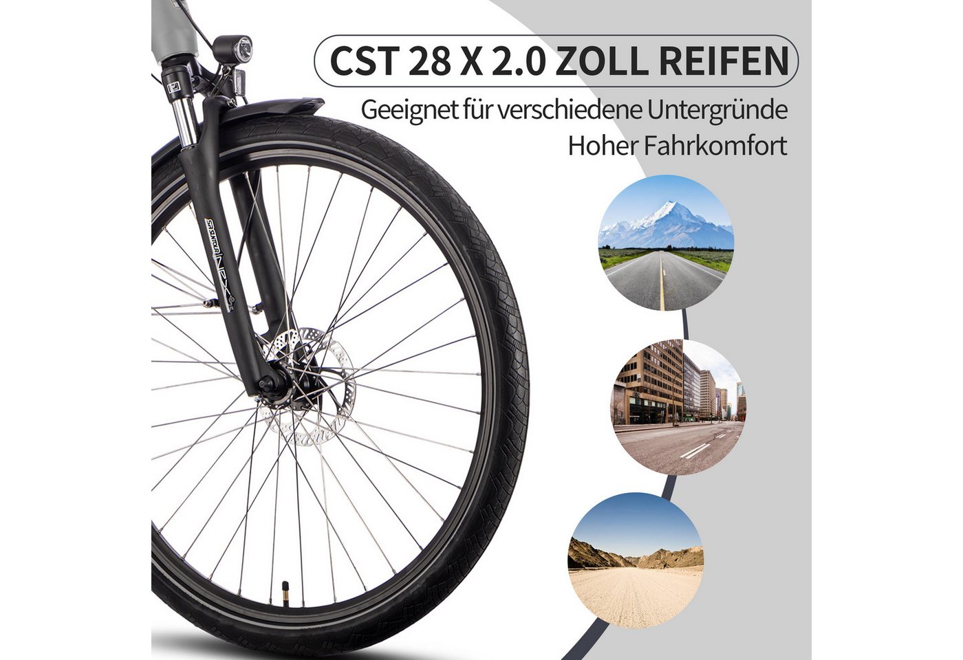 SAXXX E-Bike Cityrad 20 Zoll, 80Nm Mittelmotor, bis zu 100km, für Damen und Herren, 10 Gang SHIMANO Deore Schaltwerk, Kettenschaltung, Mittelmotor, 540 Wh, (Gepäckträger bis 25 kg, Max. 130 kg, hydr. Scheibenbremsen), Elektrofahrrad, StVZO Pedelec, Trekkingrad, vormontiert zu 95 % Bild 3