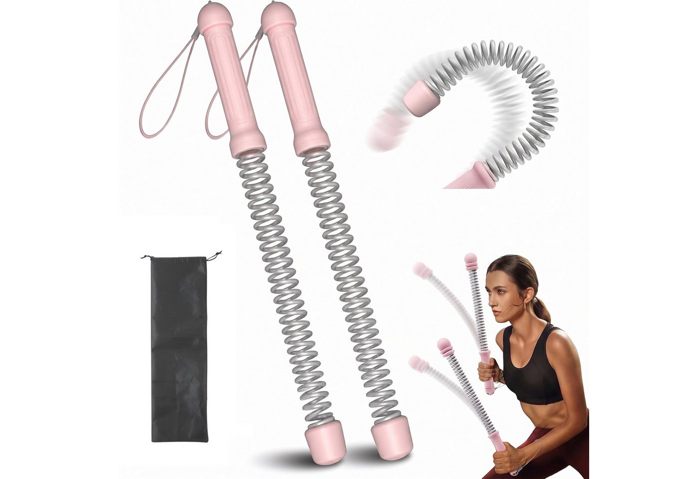SURFOU Multitrainer 2 Stück Kampfseile für das Fitnessstudio zu Hause robustes Armtrainer, (für Rumpfmuskelaufbau, HIIT und Low-Impact-Aerobic-Training, für Krafttraining, tragbare, schnurlose Kampfseile) Bild 3