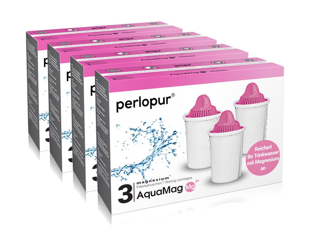 PerloPur Kalk- und Wasserfilter Classic Magnesium Filterkartuschen AquaMag Pack 12, Zubehör für Brita Classic u. PearlCo Classic Bild 2
