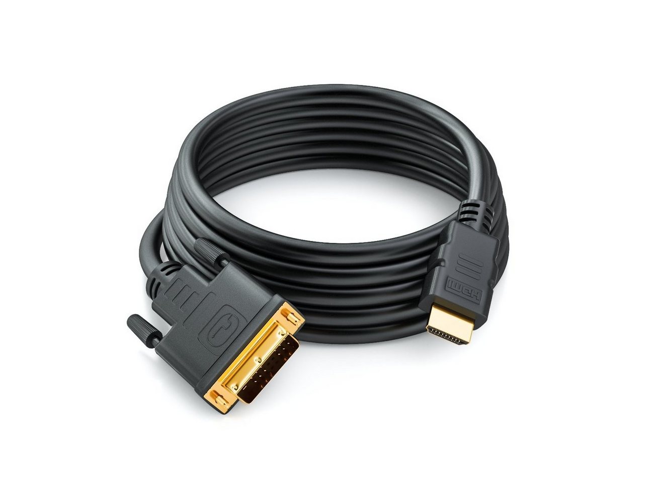 deleyCON deleyCON 1,5m HDMI zu DVI Kabel DVI-D DVI-I 1080p HDTV Beamer Laptop HDMI-Kabel Bild 2