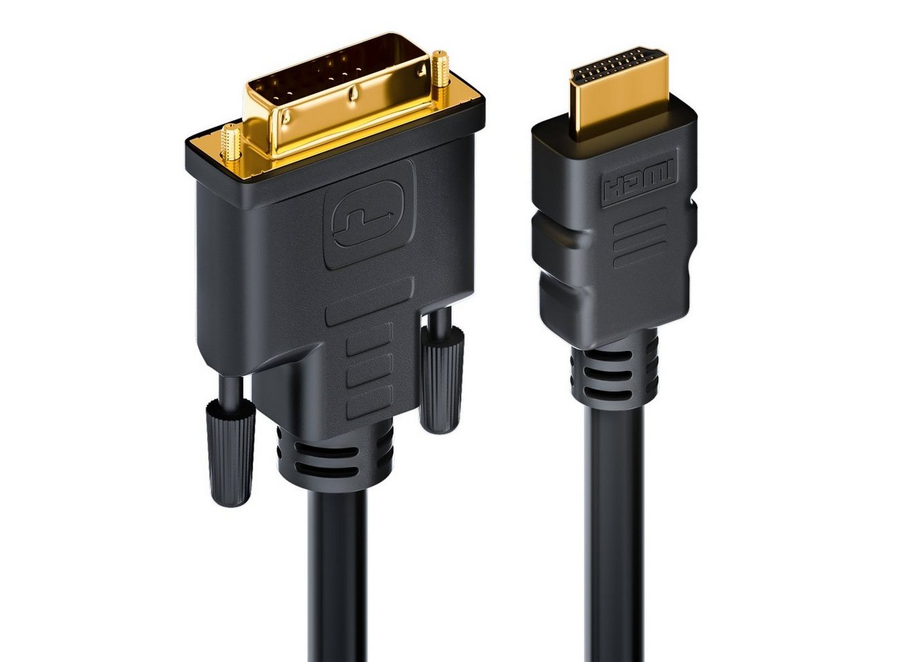 deleyCON deleyCON 1,5m HDMI zu DVI Kabel DVI-D DVI-I 1080p HDTV Beamer Laptop HDMI-Kabel Bild 3