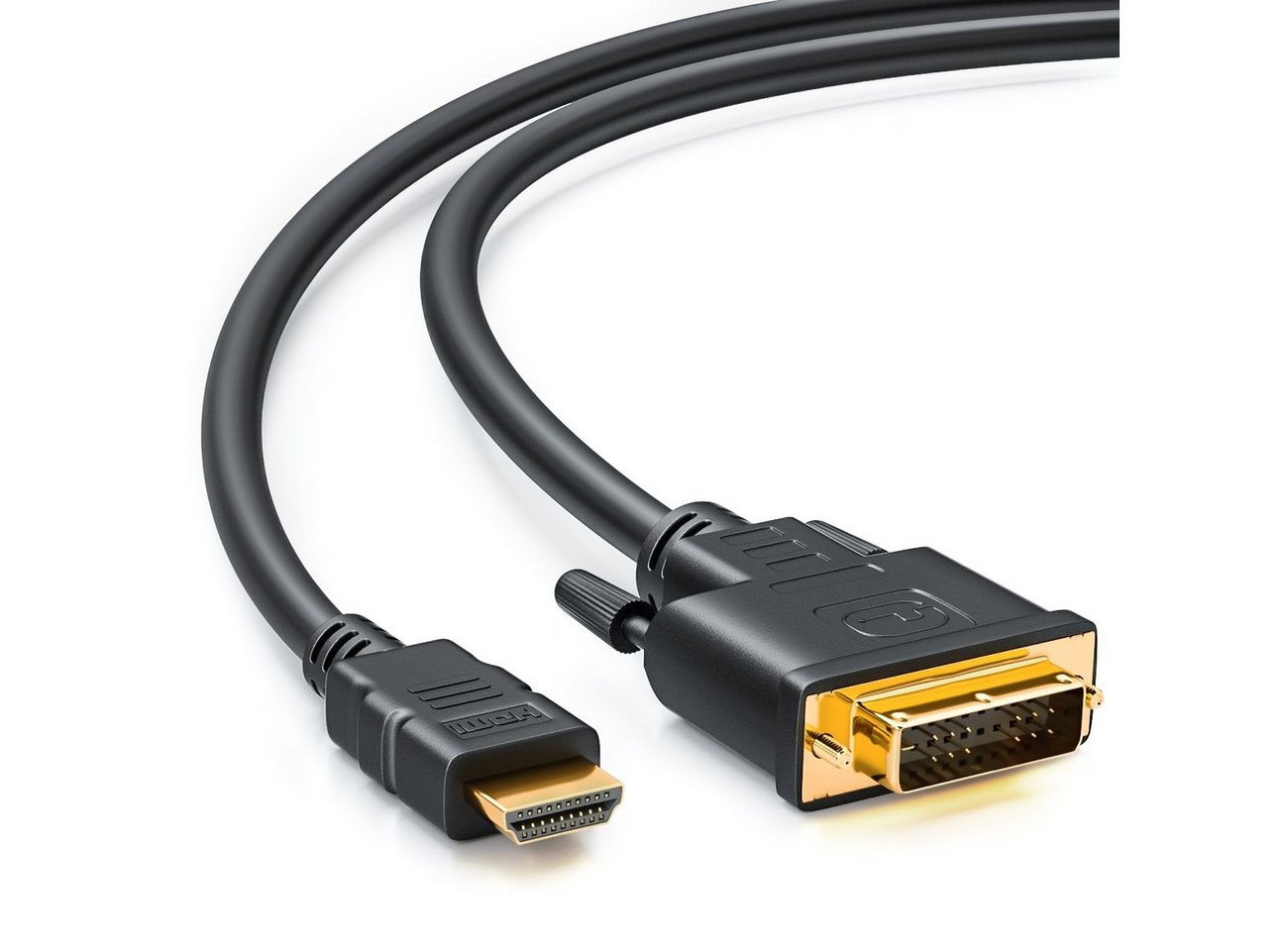 deleyCON deleyCON 1,5m HDMI zu DVI Kabel DVI-D DVI-I 1080p HDTV Beamer Laptop HDMI-Kabel Bild 4