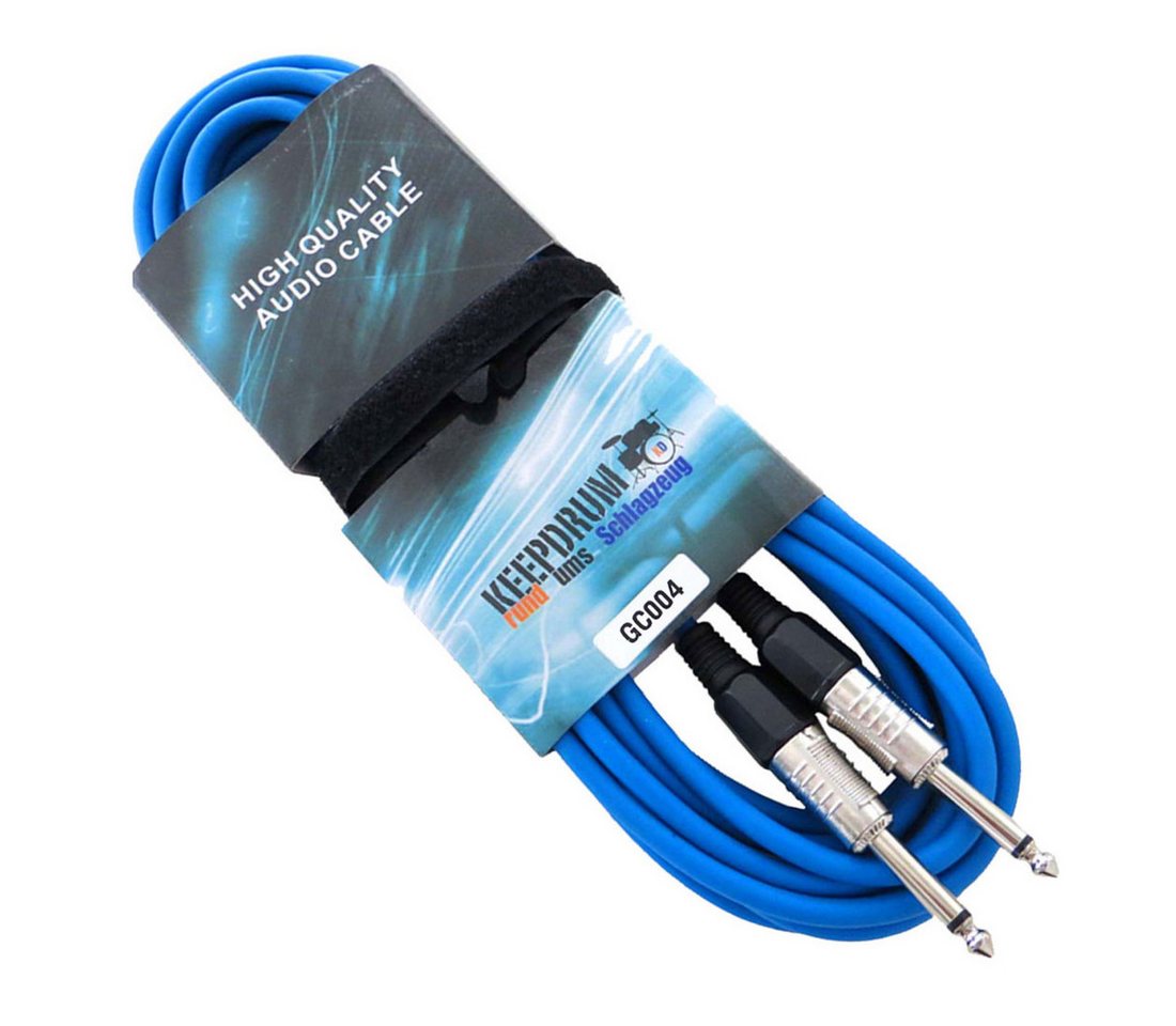 keepdrum keepdrum GC-004 Gitarrenkabel 3m Blau Audio-Kabel, 6,35-mm-Klinke, 6,35-mm-Klinke (300 cm), Gitarrenkabel Blau 3m