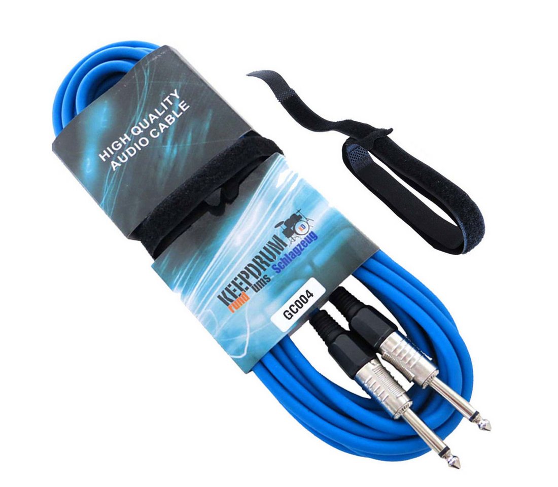 keepdrum keepdrum GC-004 Gitarrenkabel 3m Blau Audio-Kabel, 6,35-mm-Klinke, 6,35-mm-Klinke (300 cm), Gitarrenkabel Blau 3m Bild 2