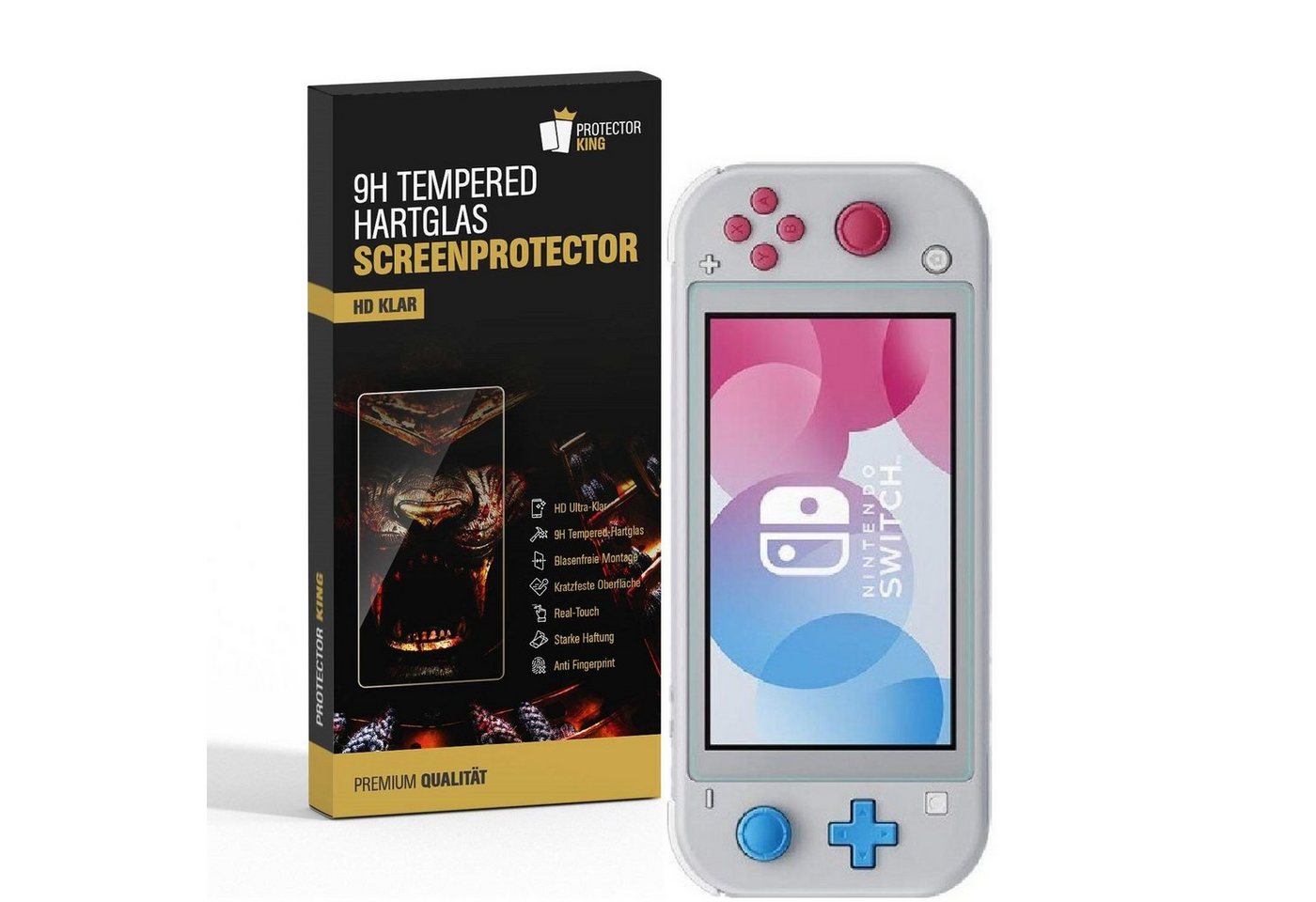 Protectorking Schutzfolie 3x 9H Panzerglas für Nintendo Switch Lite Displayschutz Schutzglas, (3-Stück), klar Bild 3