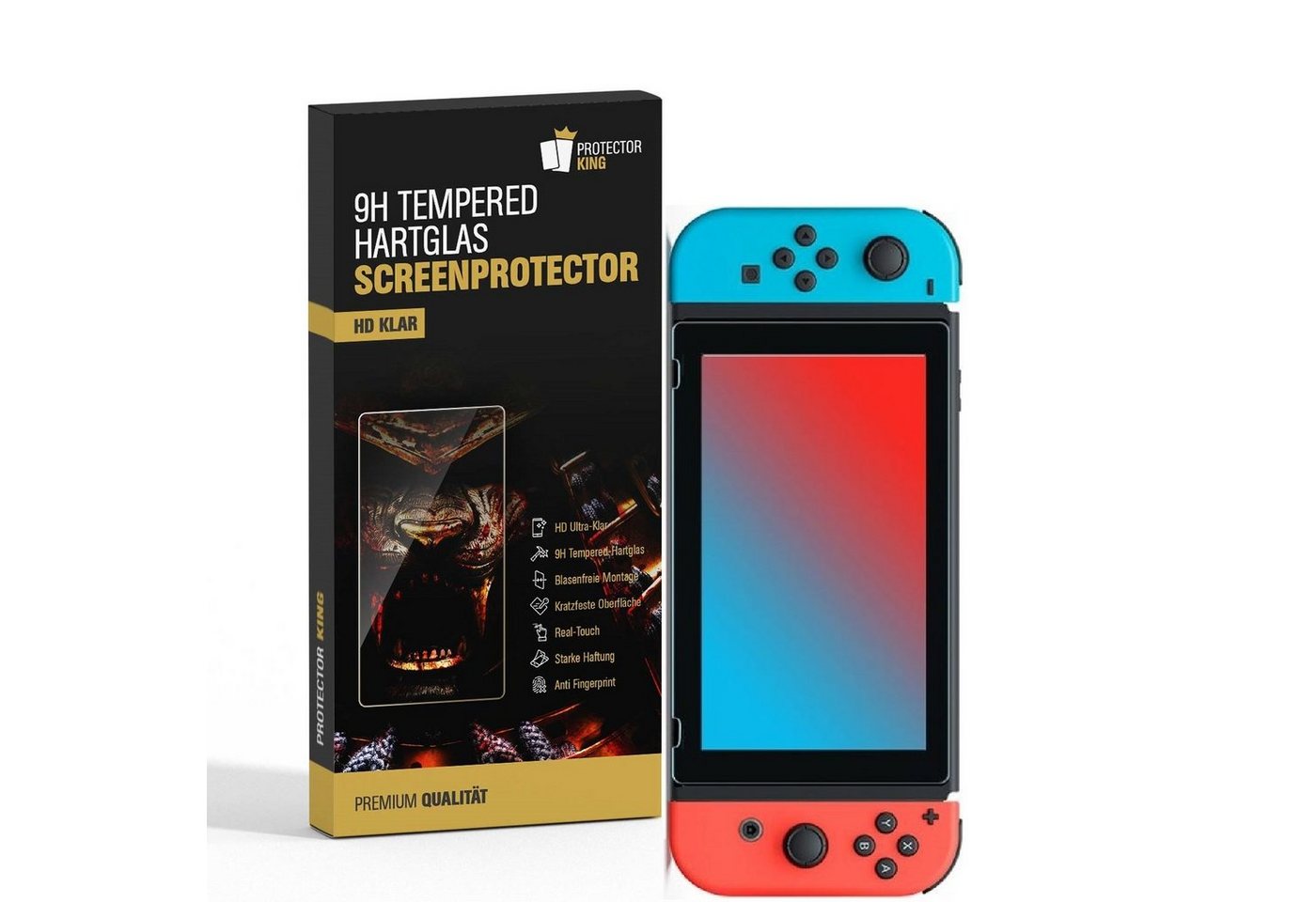 Protectorking Schutzfolie 1x 9H Panzerglas für Nintendo Switch Displayschutz Schutzglas Panzerfo, (1-Stück), klar Bild 2
