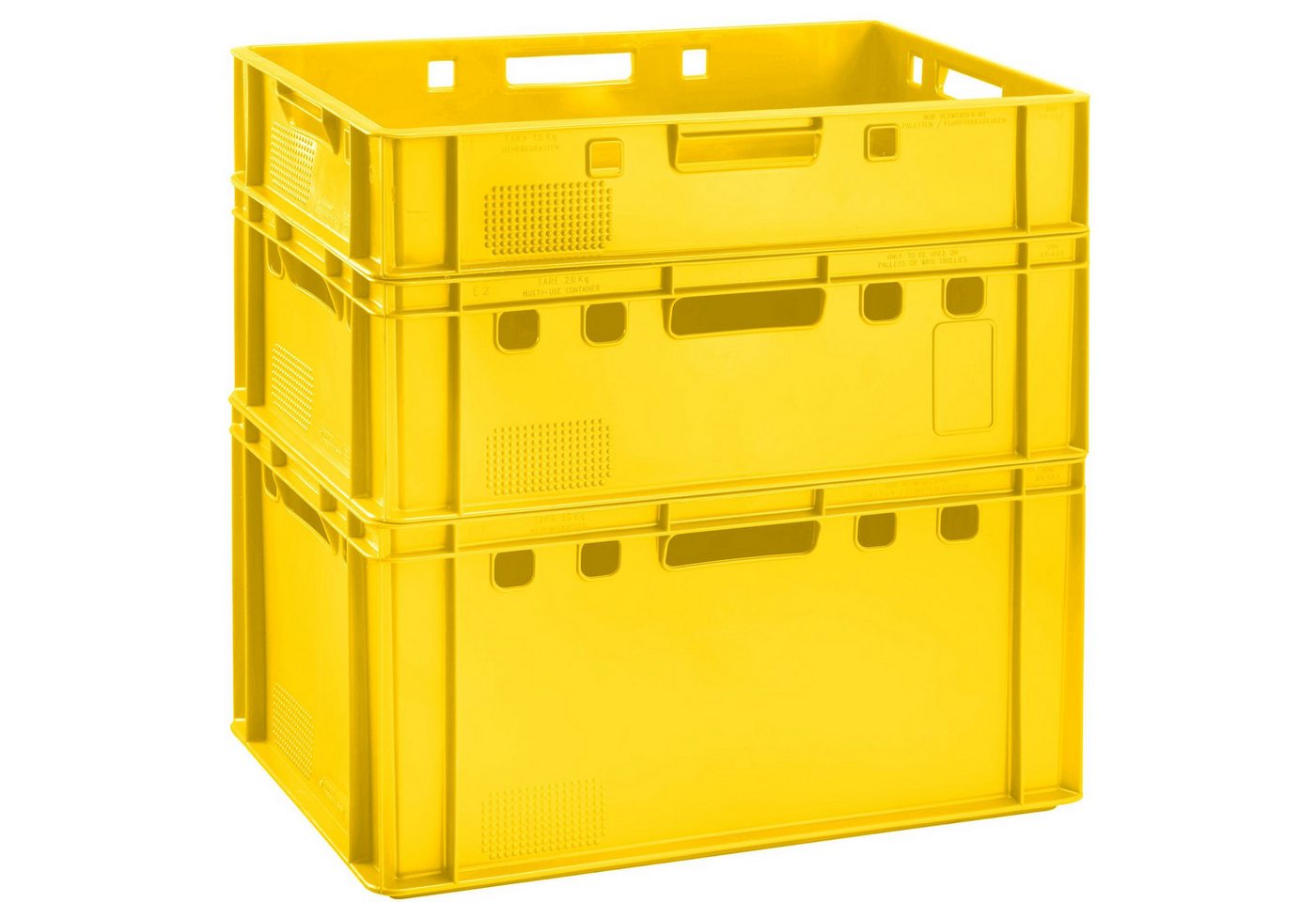 BURI Transportbehälter Fleischkiste E2 gelb Lagerkiste Eurobox lebensmittelecht stapelbar, (1-St) Bild 2