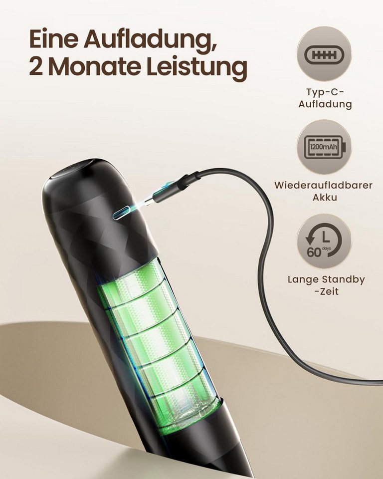 Maestri House Milchaufschäumer Mini Wiederaufladbarer Milchaufschäumer kein Ständer, abnehmbarer Edelstahl-Schneebesen, Mini-Mixer für Matcha Bild 5