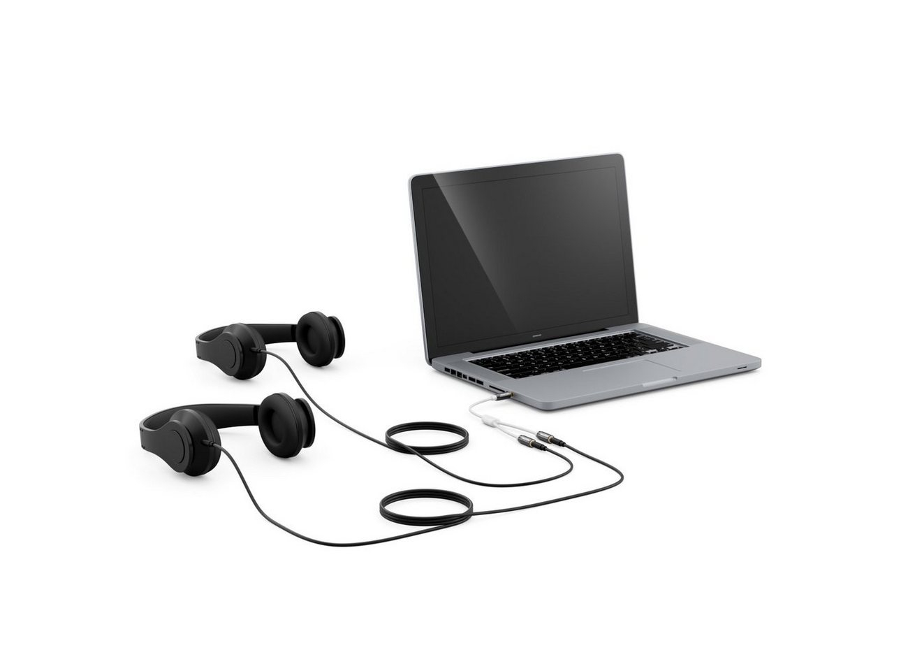 deleyCON deleyCON 0,2m Audio Klinken Y Splitter Kabel - 3,5mm Stecker zu 2x Audio-Kabel