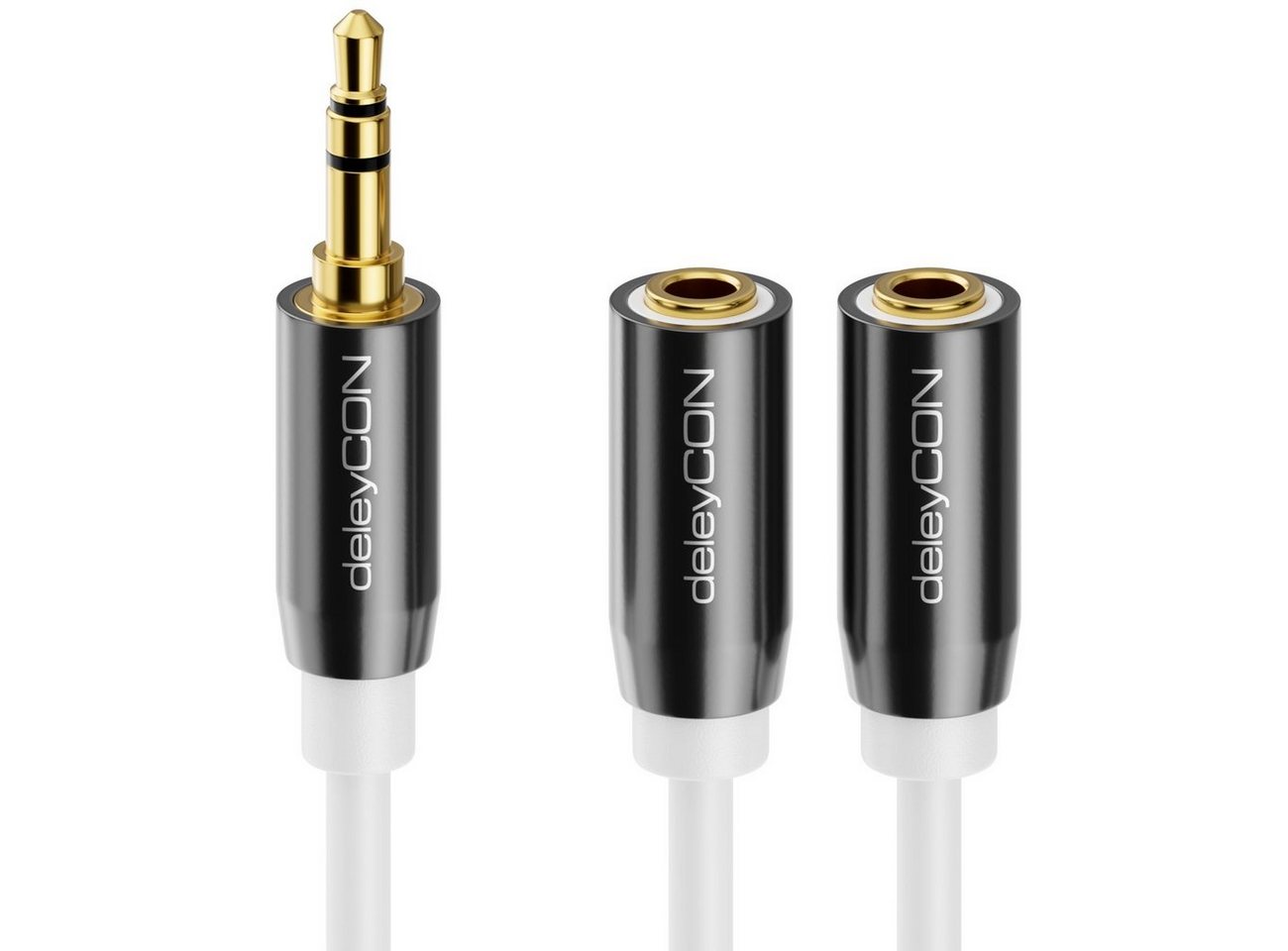 deleyCON deleyCON 0,2m Audio Klinken Y Splitter Kabel - 3,5mm Stecker zu 2x Audio-Kabel Bild 5