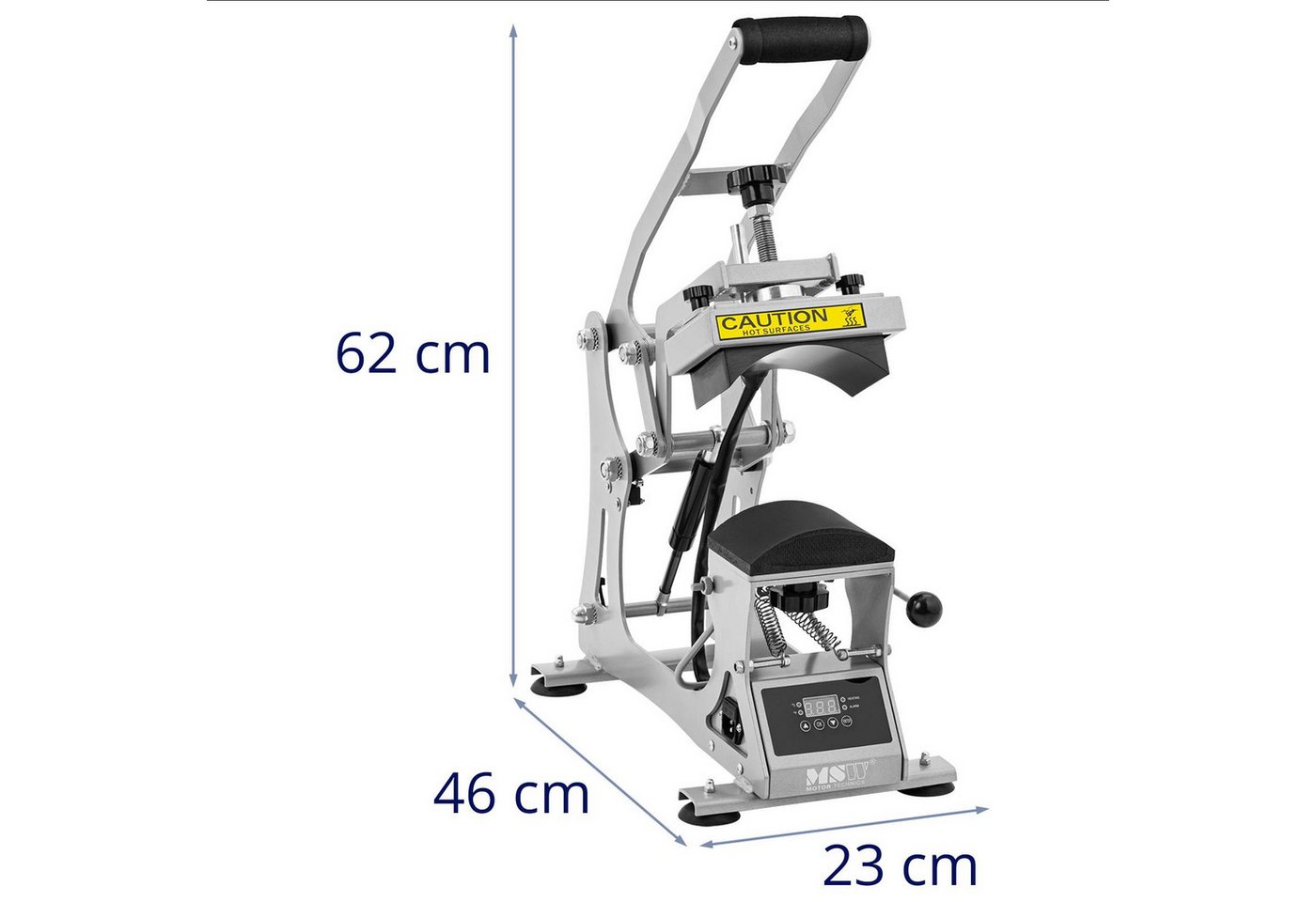 MSW Bügelsystem Kappenpresse Cap-Presse Hitzepresse 0 - 250 °C 360 W LCD-Anzeige Timer, 360 W Bild 2