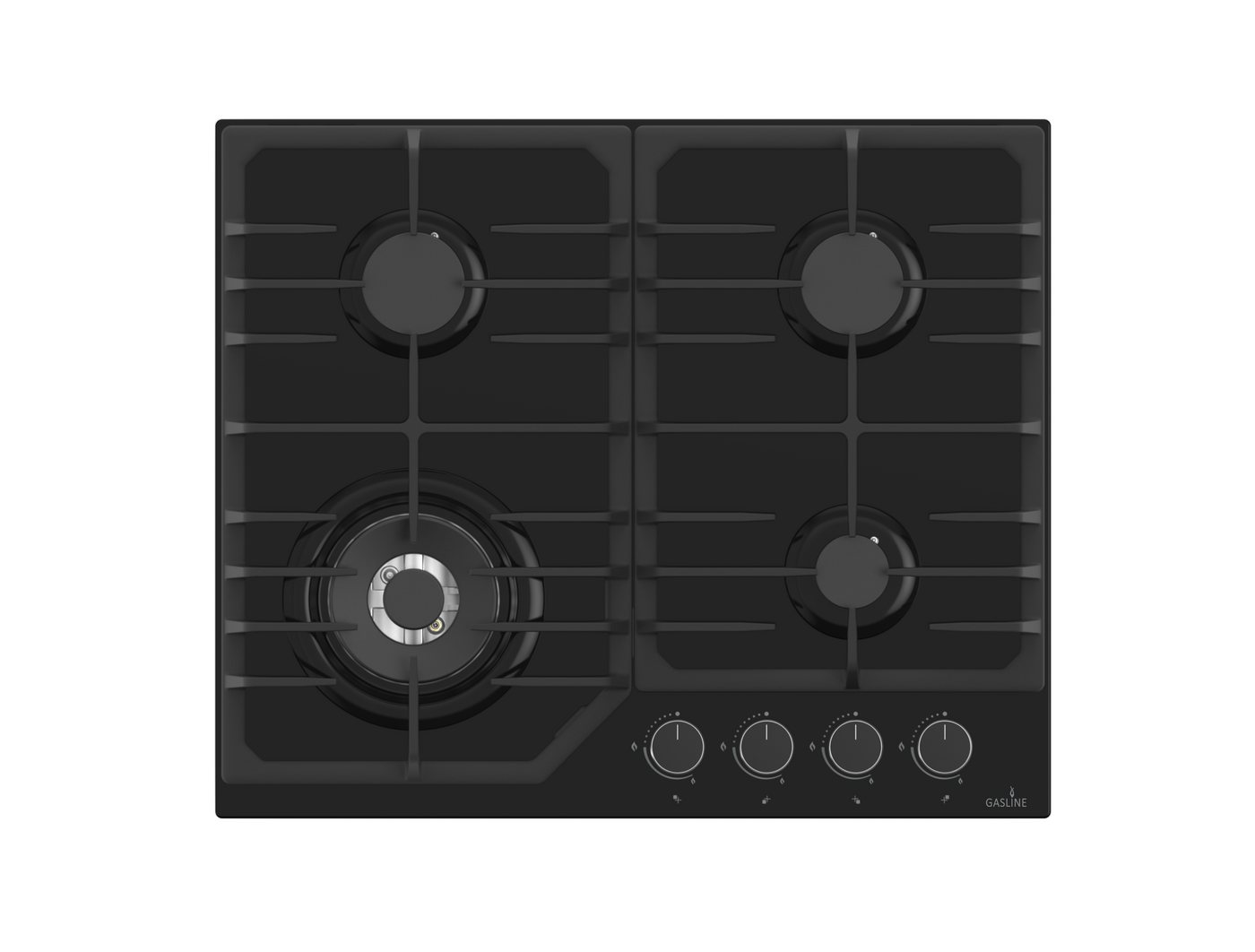 Gasline Backofen-Set Gasline Einbaubackofen GB850FIX+GAG60GLWG Gaskochfeld Glaskeramik 60cm