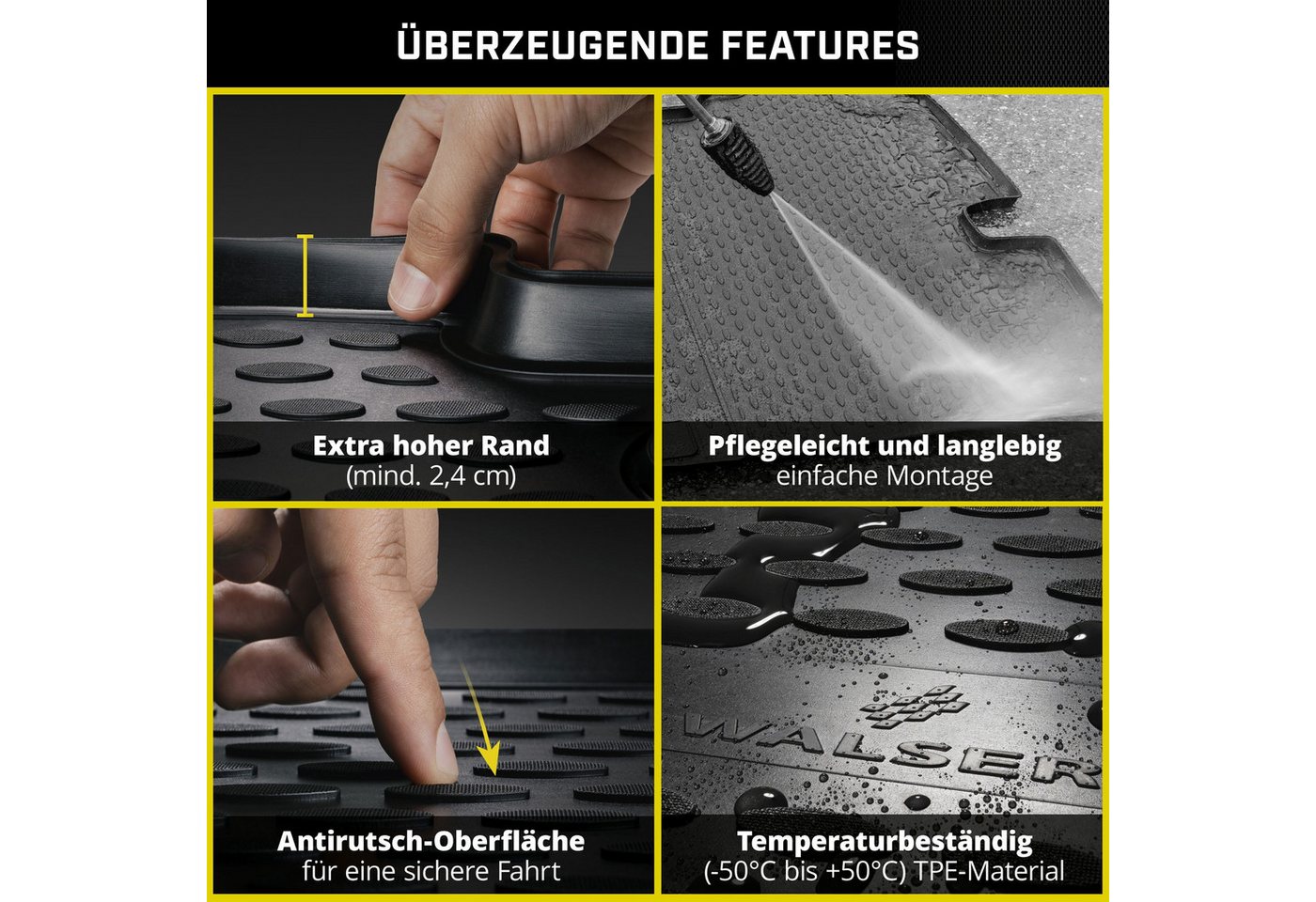 WALSER Kofferraumwanne Kofferraummatte Passform XTR (1 St), für AUDI A3 Sportback (8YA, 8YF)