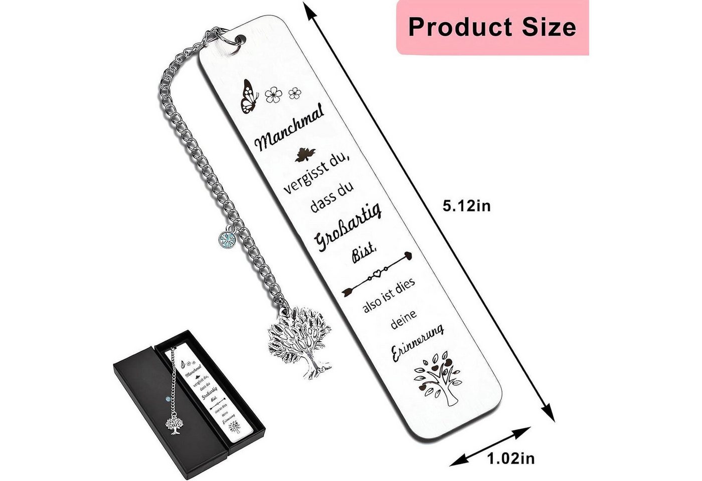 LuxusKollektion Lesezeichen Lesezeichen Metall Personalisiert Freundin Lehrer Kollegen Lebensbaum Bild 4