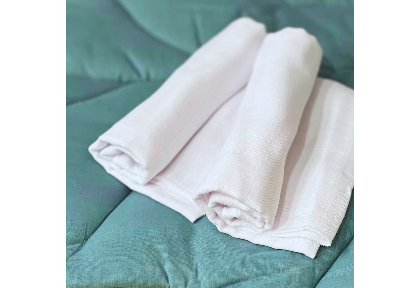 Babymajawelt Spucktuch Mullwindeln Premium Weiß, Baby Mulltücher 185g, (Set, 2-tlg., 2 Stück), Besonders Weich und Sanft, Vielseitige Helfer, Plastikfreie Verpackung