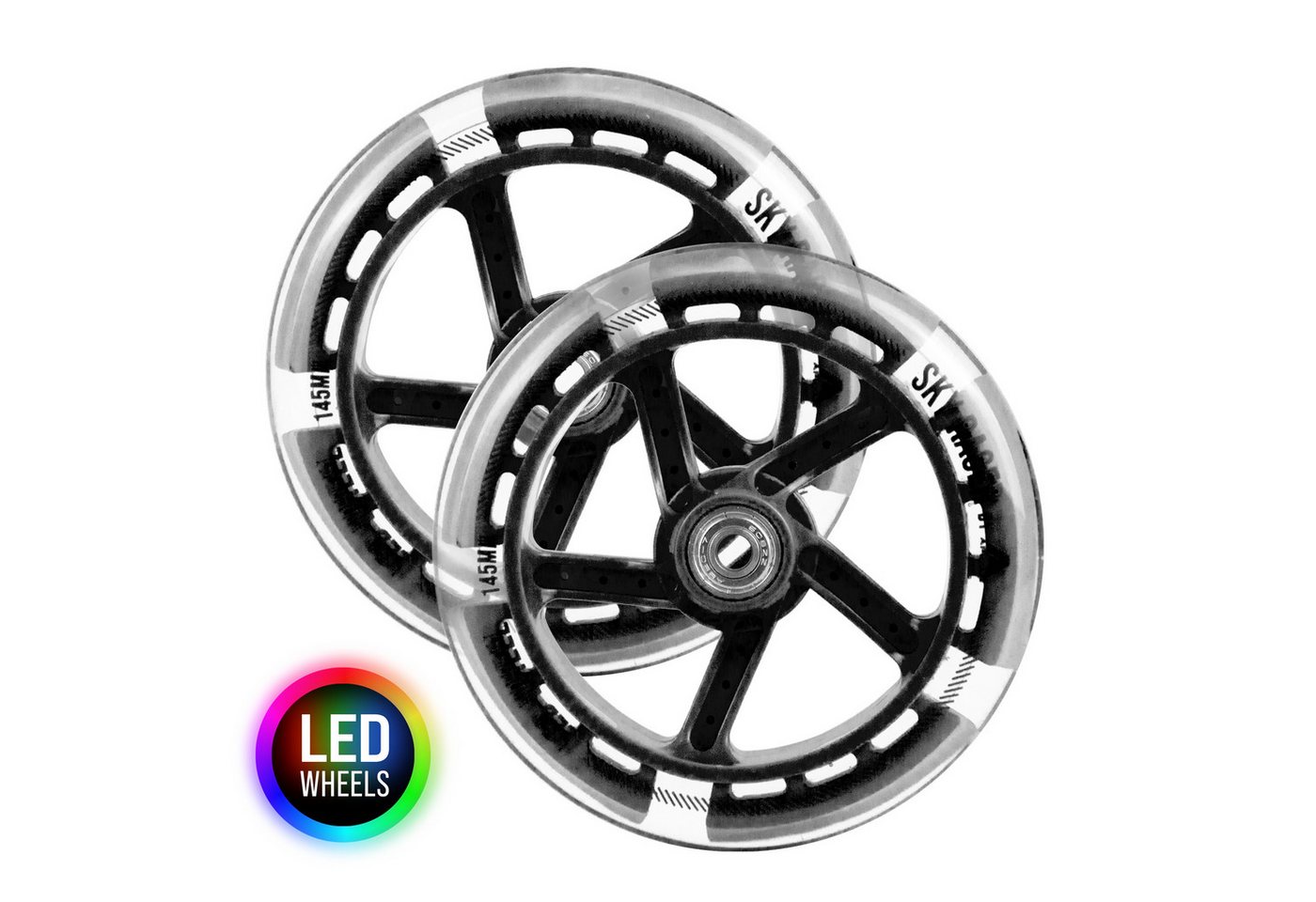 Apollo Cityroller Ersatzräderset Pro Wheels für City Scooter 145 mm - Wheel Set, LED Wheels Bild 3