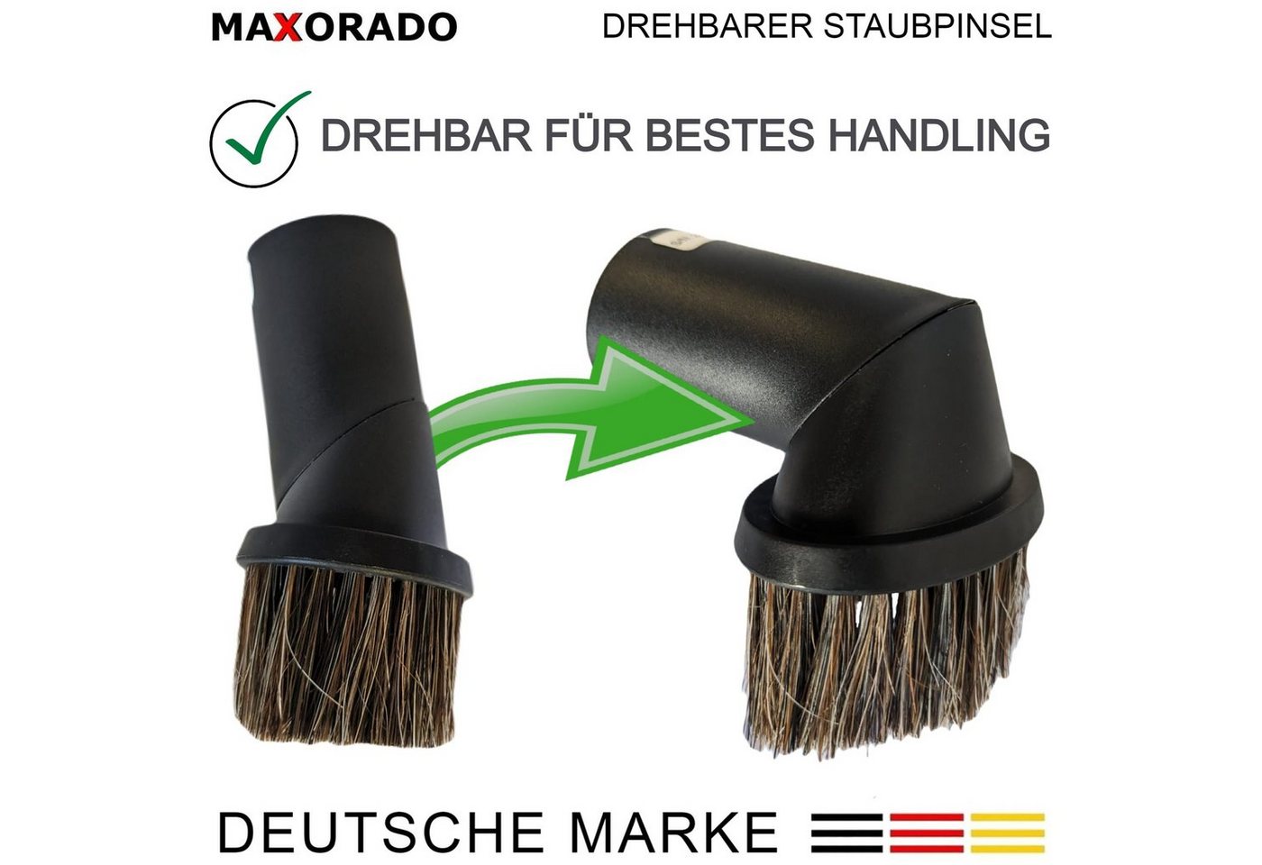 Maxorado Möbelpinsel Staubsauger Möbelpinsel Aufsatz Staubpinsel Naturhaar 32 35 mm Bild 2
