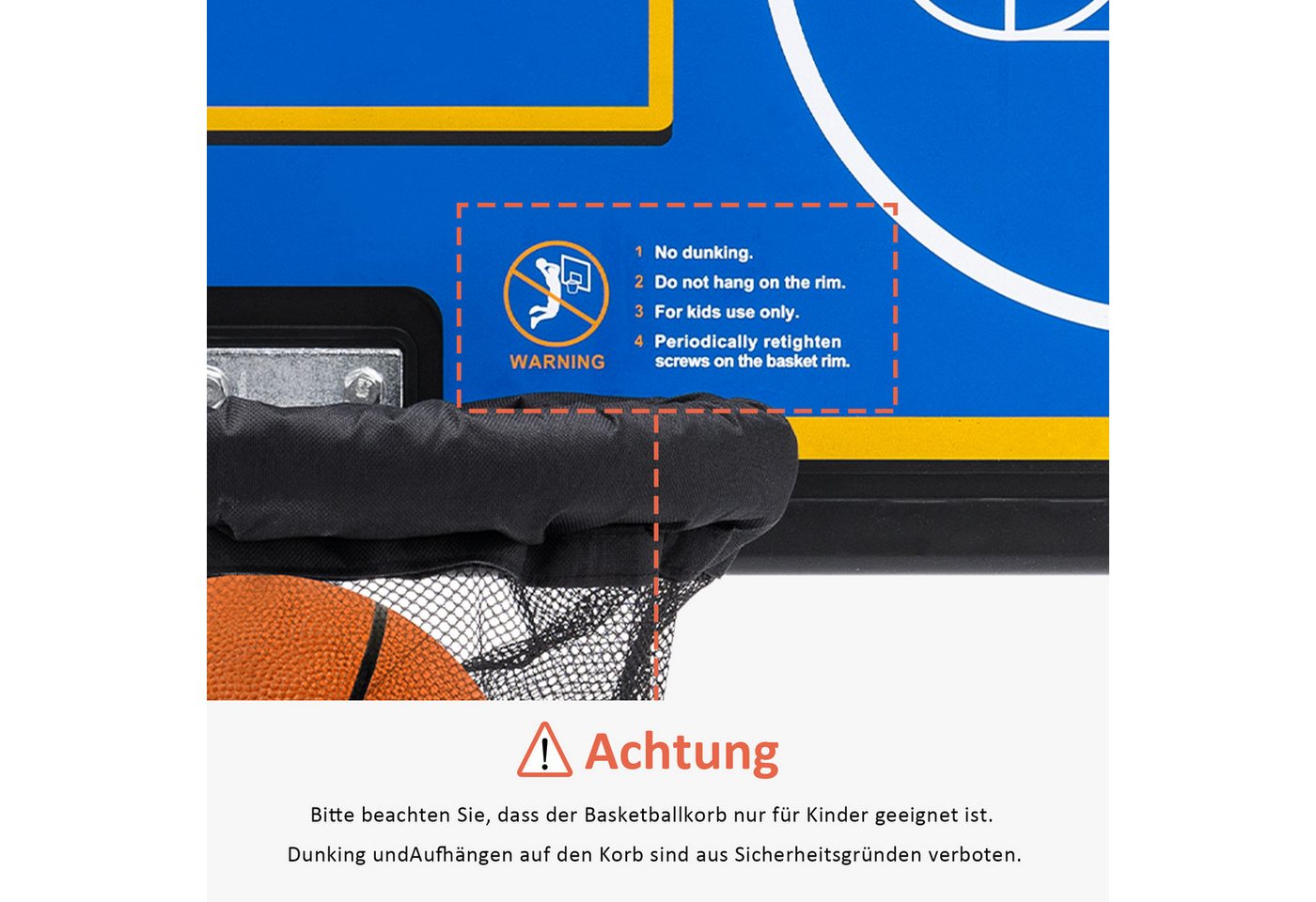 MCombo Kindertrampolin M MCombo Trampolin basketballkorb, Trampolin Zubehör Set, 31 cm, U-Halterungen Bild 5
