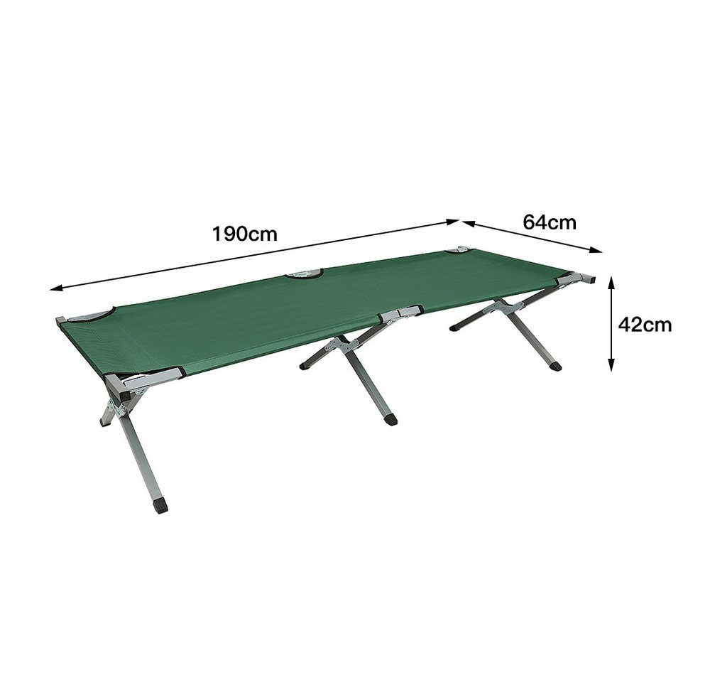 JEOBEST Feldbett Campingbett Klappbett Campingliege Gästebett aus Aluminium (1-St., Campingliege) Perfekt für Garten, Zelten, Wanderung