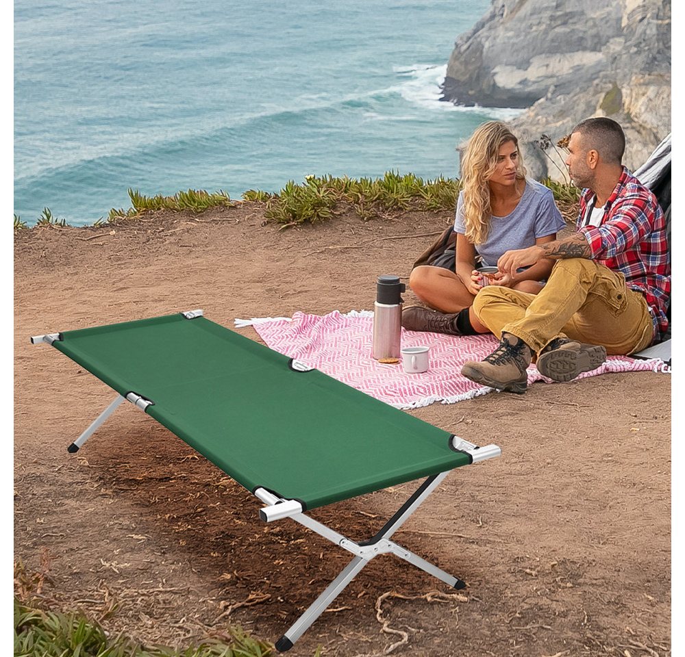 JEOBEST Feldbett Campingbett Klappbett Campingliege Gästebett aus Aluminium (1-St., Campingliege) Perfekt für Garten, Zelten, Wanderung Bild 2