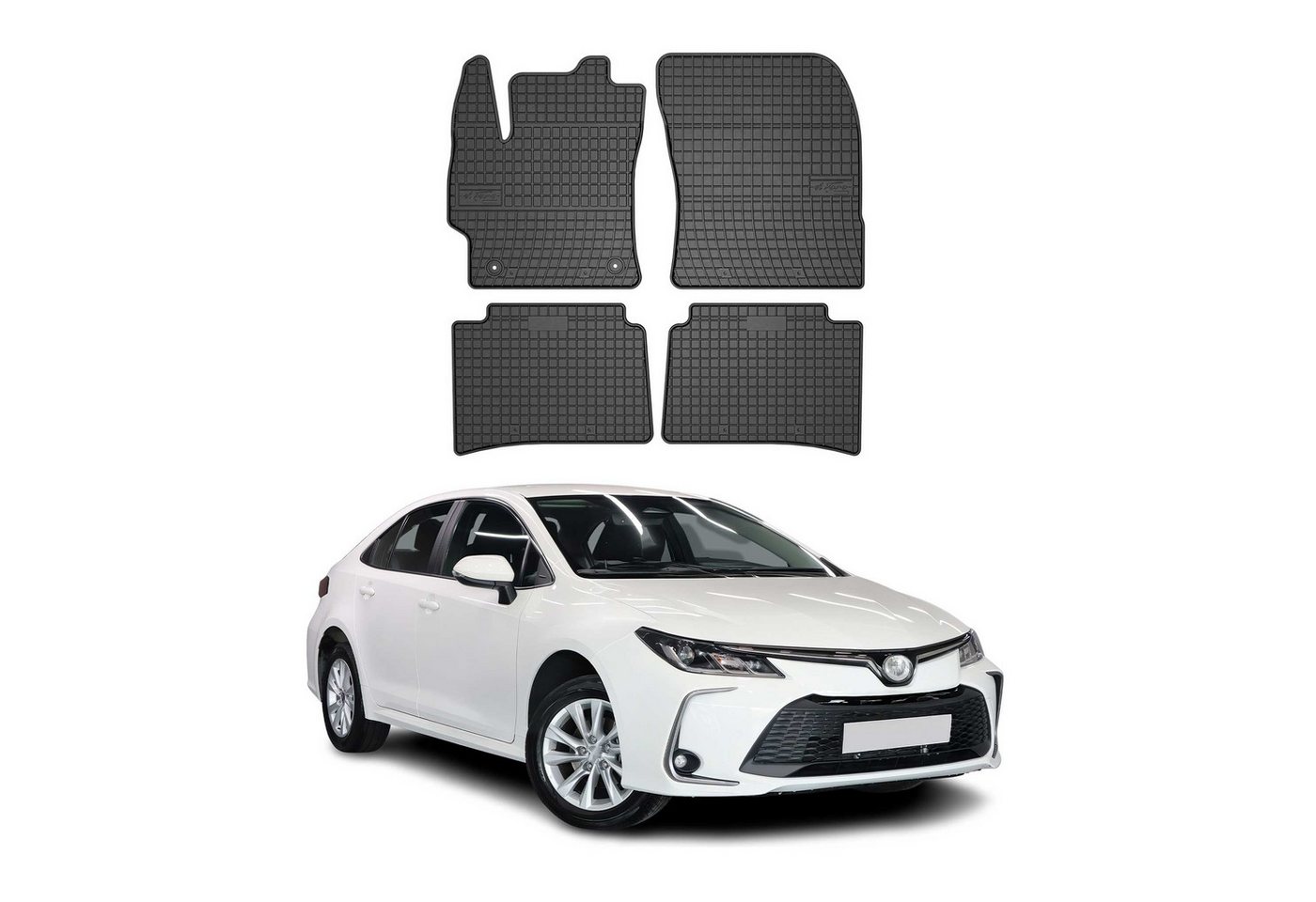OMAC Auto-Fußmatten für Toyota Corolla XII 2018-2025 Gummi Schwarz 4 tlg (4 St), für Toyota Corolla XII 2018-2025 Toyota Corolla XII 2018-2025, Antirutsch,Wasserfest,Einfache Installation Bild 2
