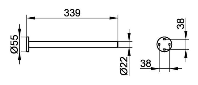 Keuco - plan Handtuchhalter, 339 mm, 1-armig, starr, 14923010000