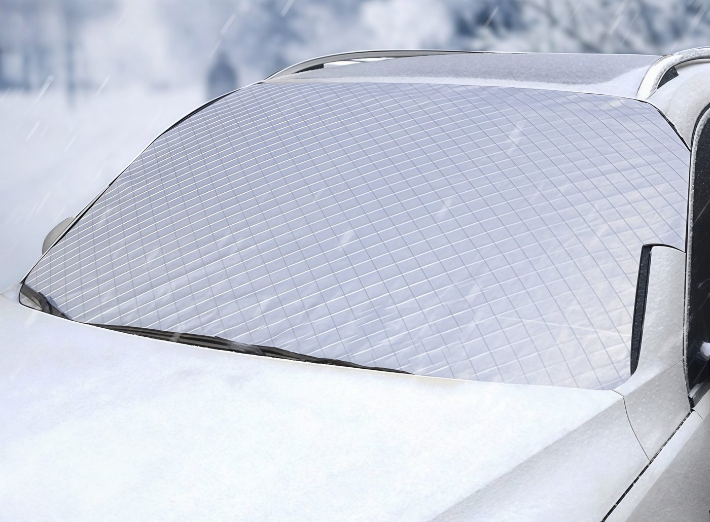 FOUORTUNATE-BEE Autosonnenschutz Autosonnenschutz für die Frontscheibe gegen Schnee und Sonne, Schützt im Sommer vor Sonne und Hitze, im Winter vor Schnee und Eis. Bild 3